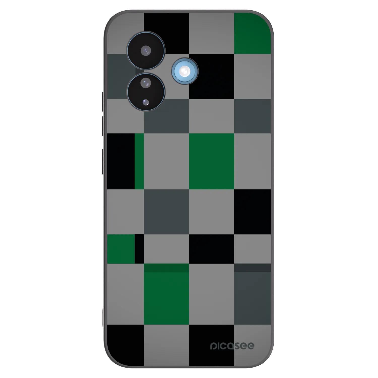Picasee silikonowe czarne etui na Xiaomi Redmi Note 17 Pro 5G - Block Grid