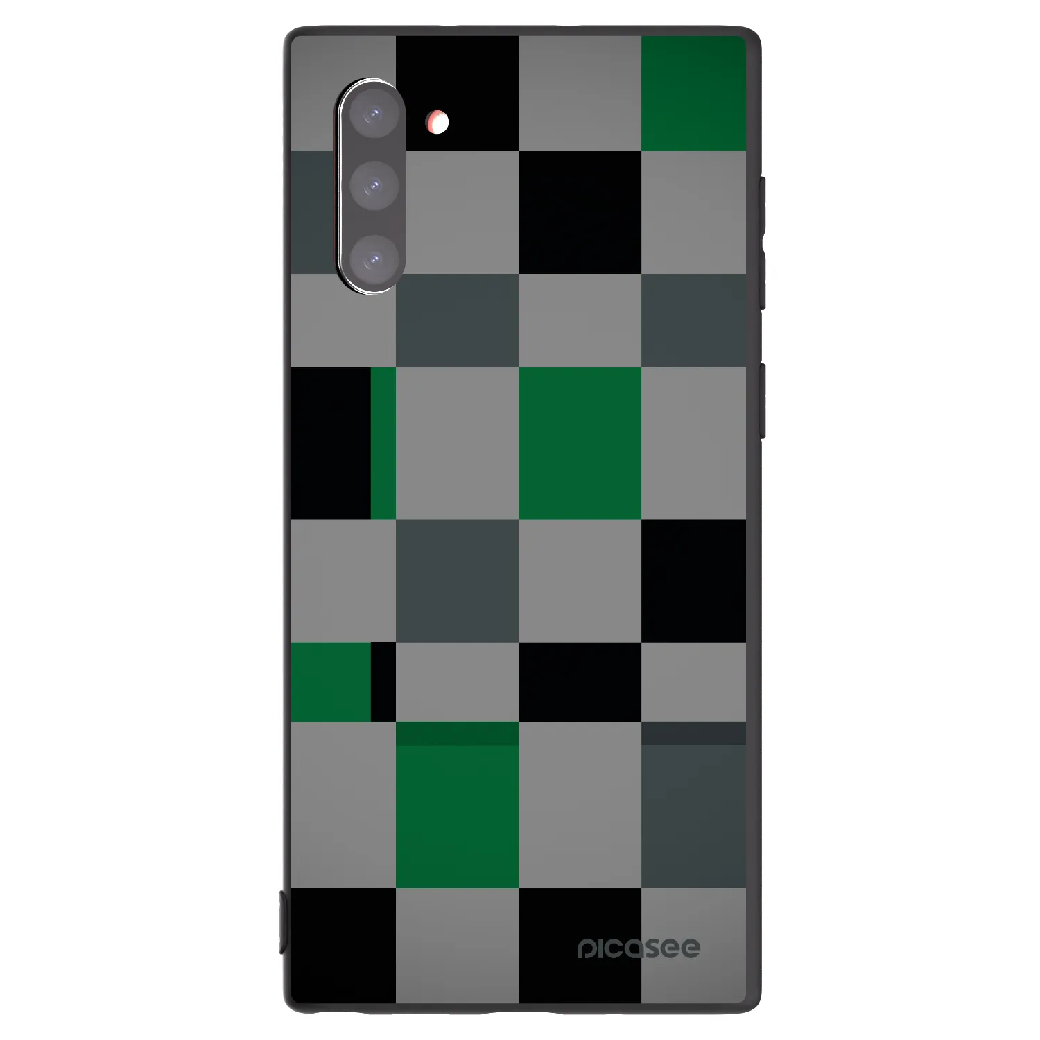 Picasee silikonowe czarne etui na Samsung Galaxy Note 10 N970F - Block Grid