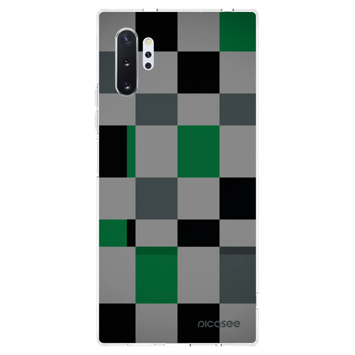 Picasee silikonowe przeźroczyste etui na Samsung Galaxy Note 10+ N975F - Block Grid