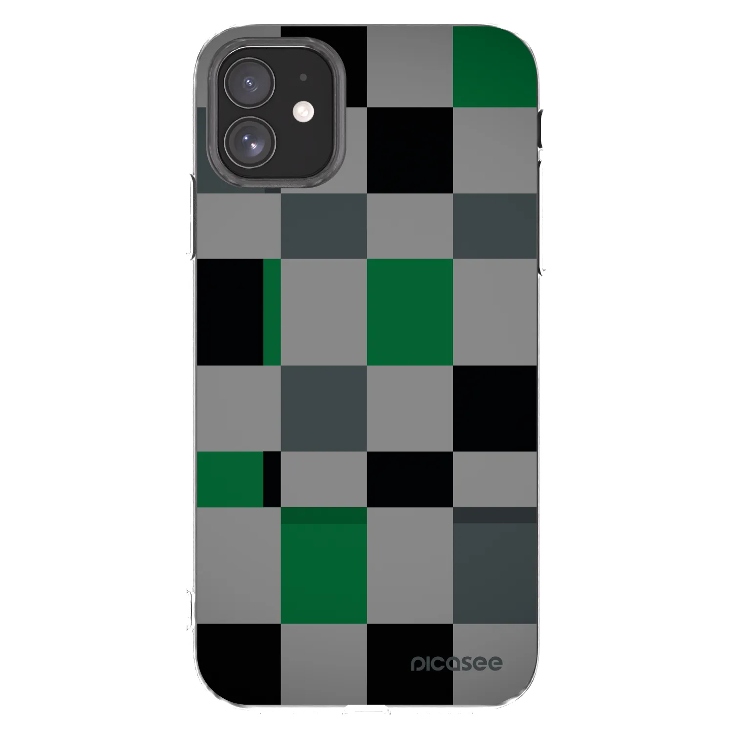 Picasee silikonowe przeźroczyste etui na Apple iPhone 11 - Block Grid