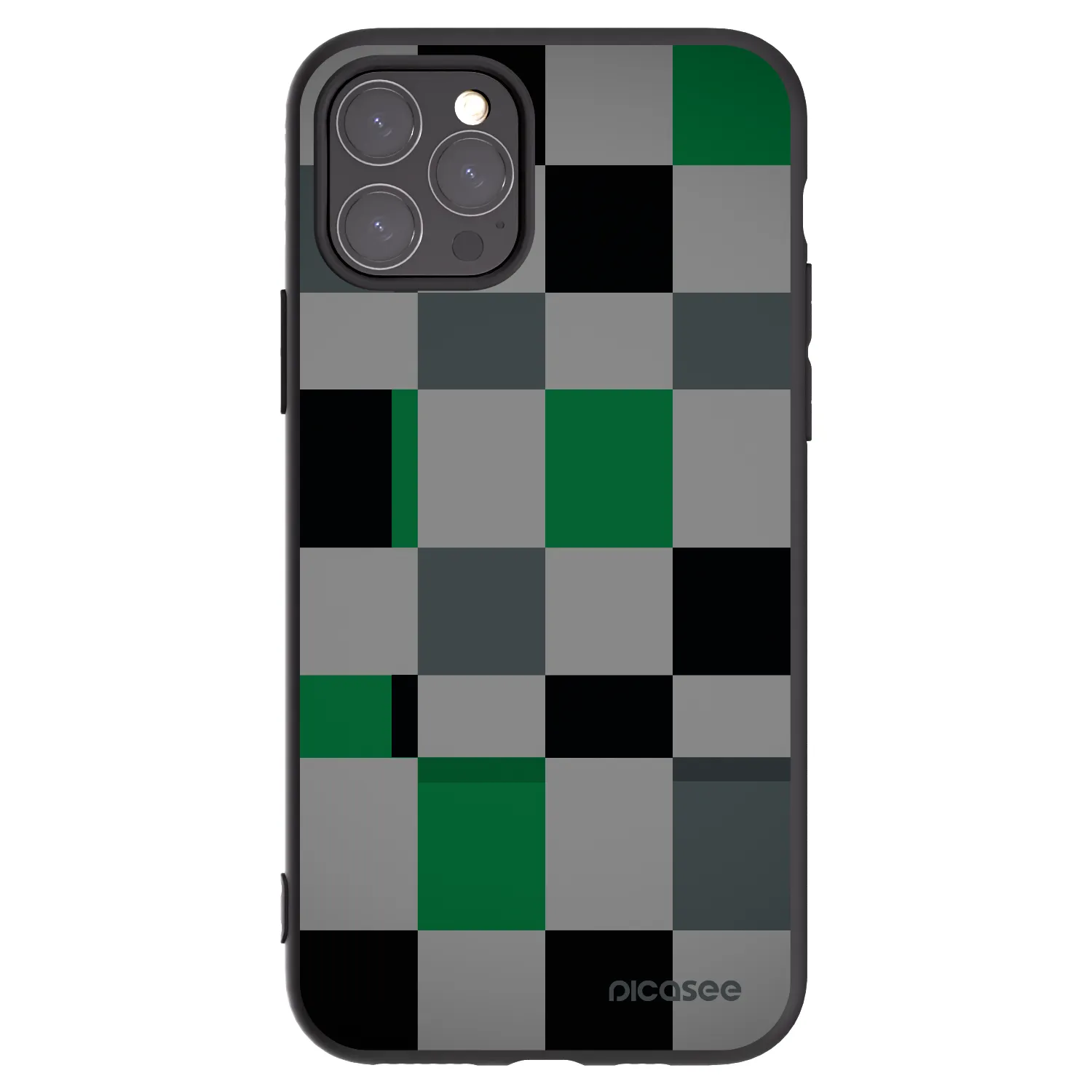 Picasee silikonowe czarne etui na Apple iPhone 11 Pro - Block Grid