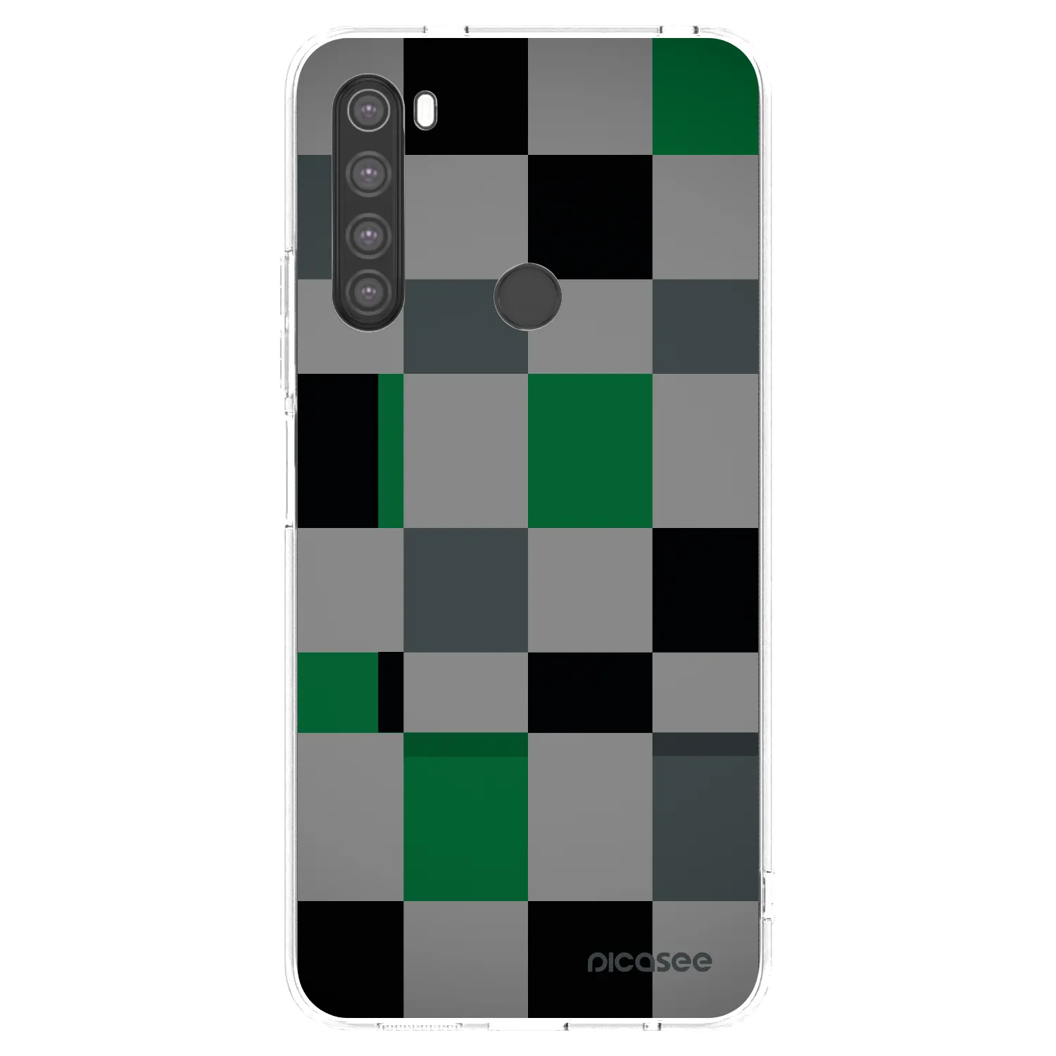 Picasee silikonowe przeźroczyste etui na Xiaomi Redmi Note 8 - Block Grid