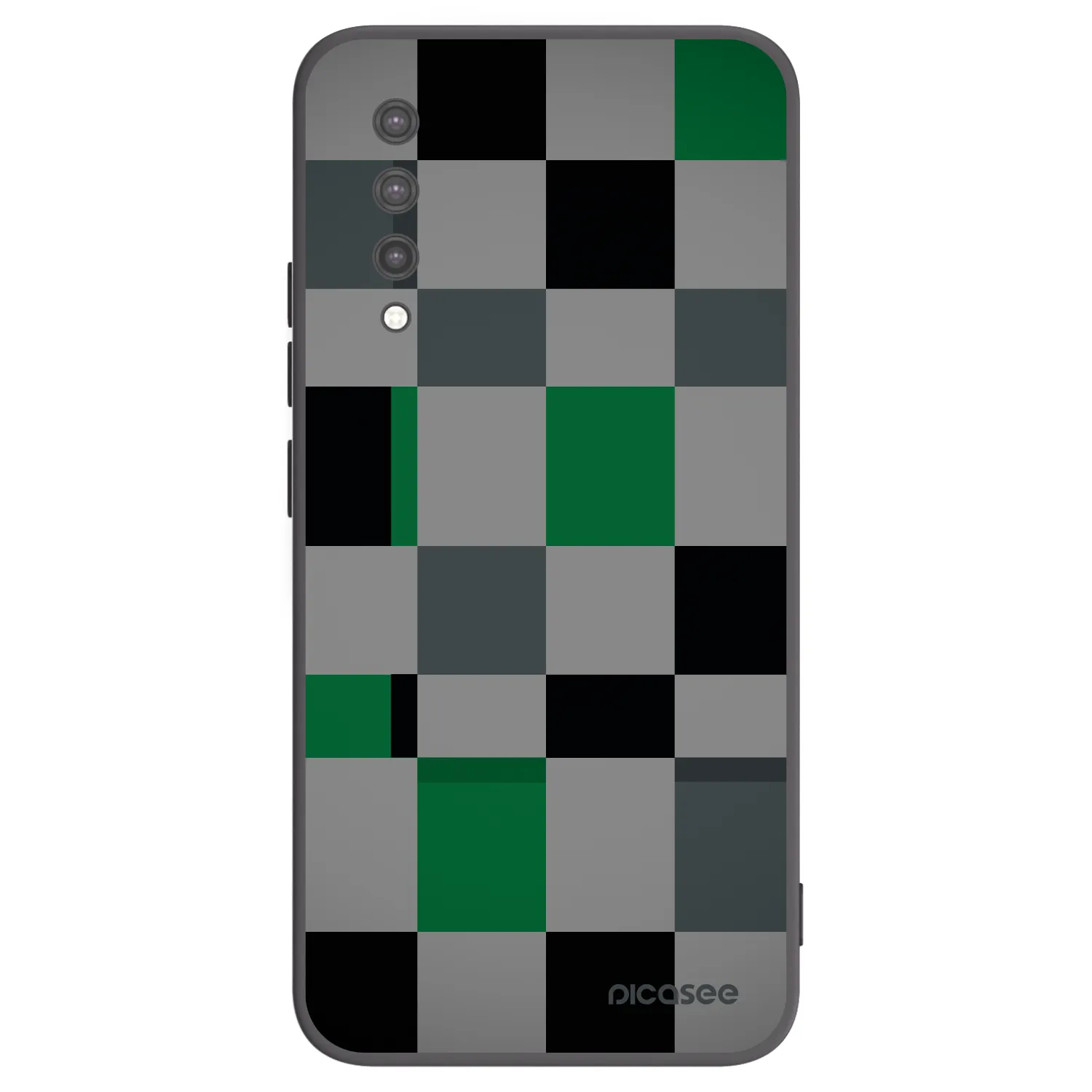 Picasee silikonowe czarne etui na Xiaomi Mi 9 Lite - Block Grid