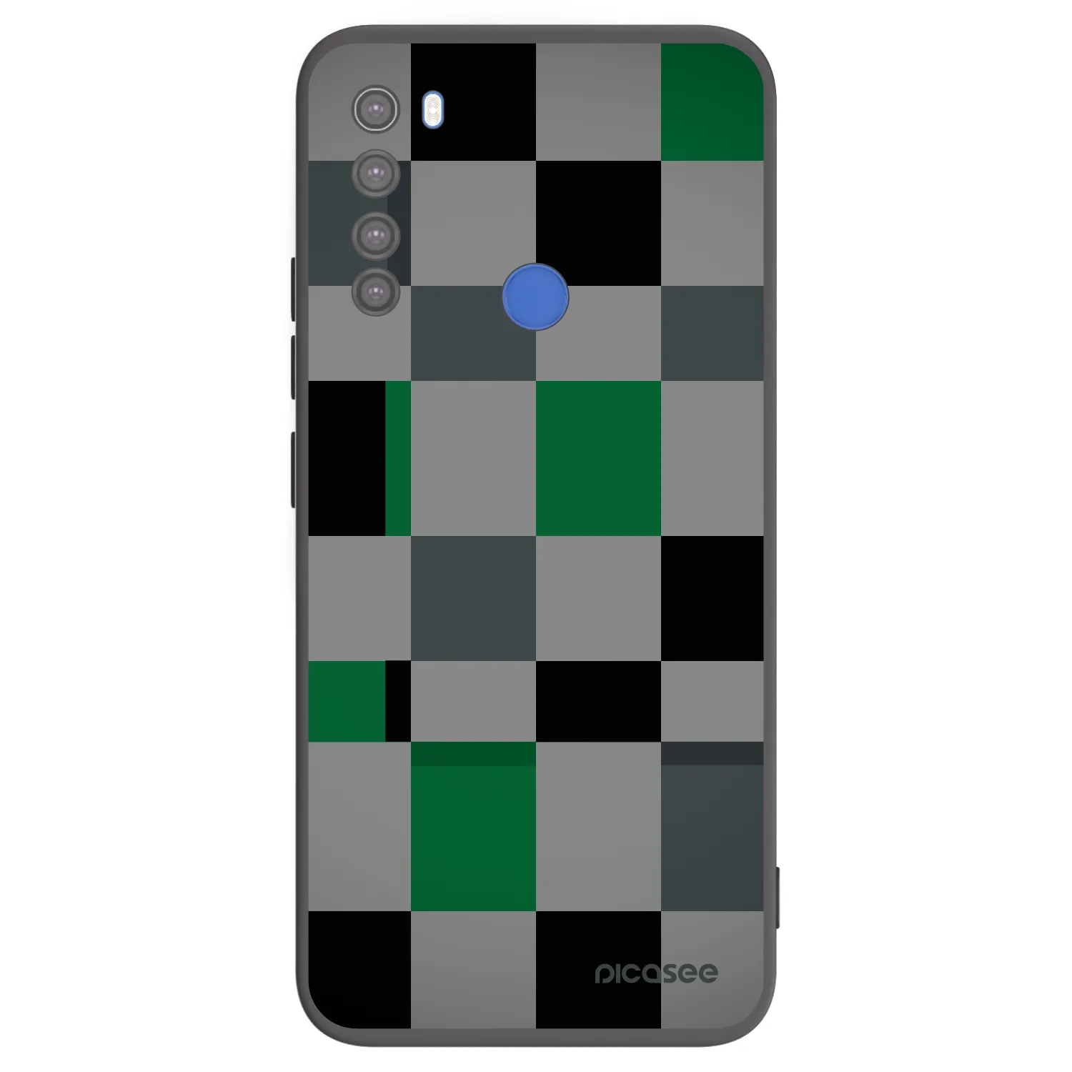 Picasee silikonowe czarne etui na Xiaomi Redmi Note 8T - Block Grid