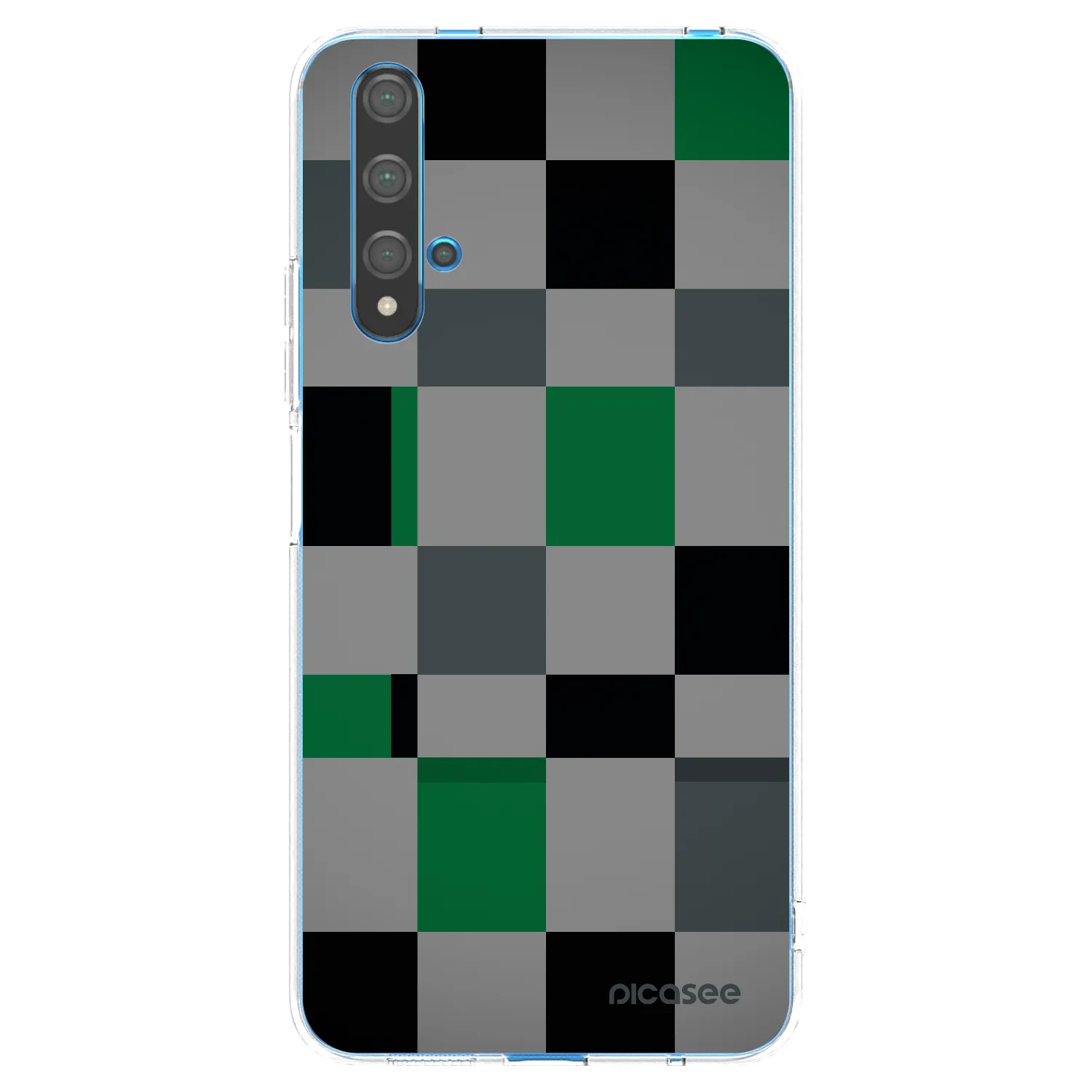 Picasee silikonowe przeźroczyste etui na Huawei Nova 5T - Block Grid