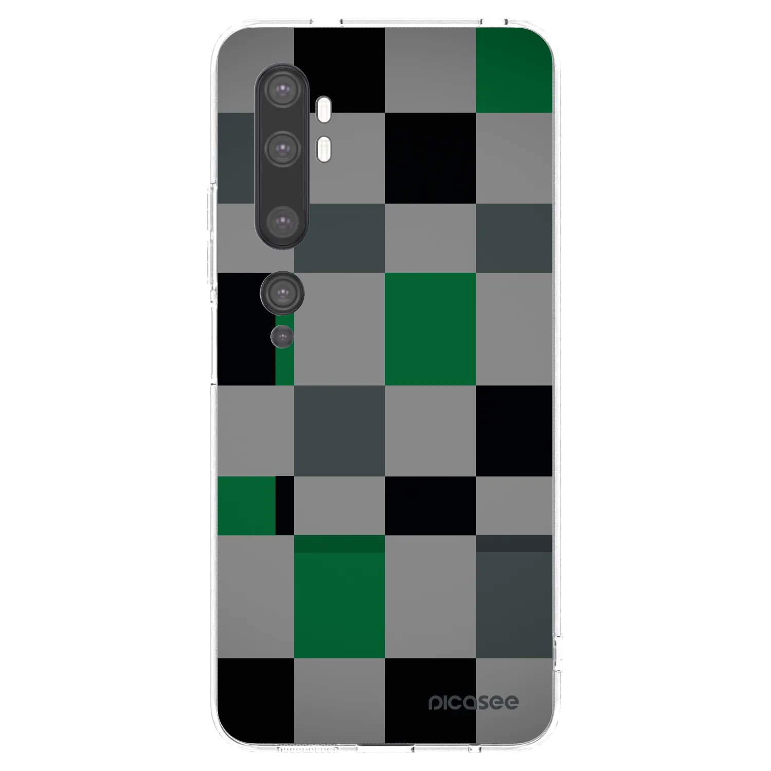 Picasee silikonowe przeźroczyste etui na Xiaomi Mi Note 10 (Pro) - Block Grid