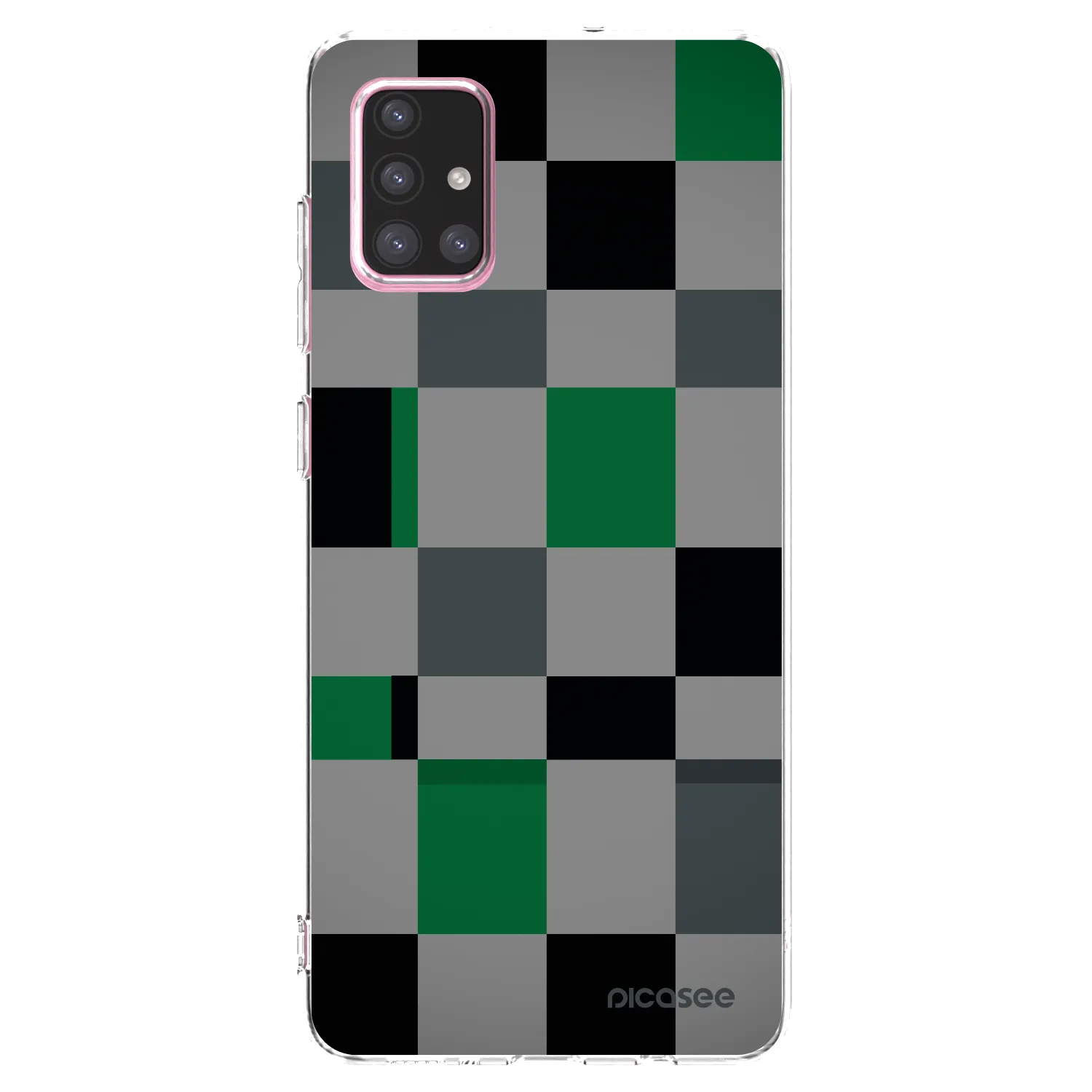 Picasee silikonowe przeźroczyste etui na Samsung Galaxy A71 A715F - Block Grid
