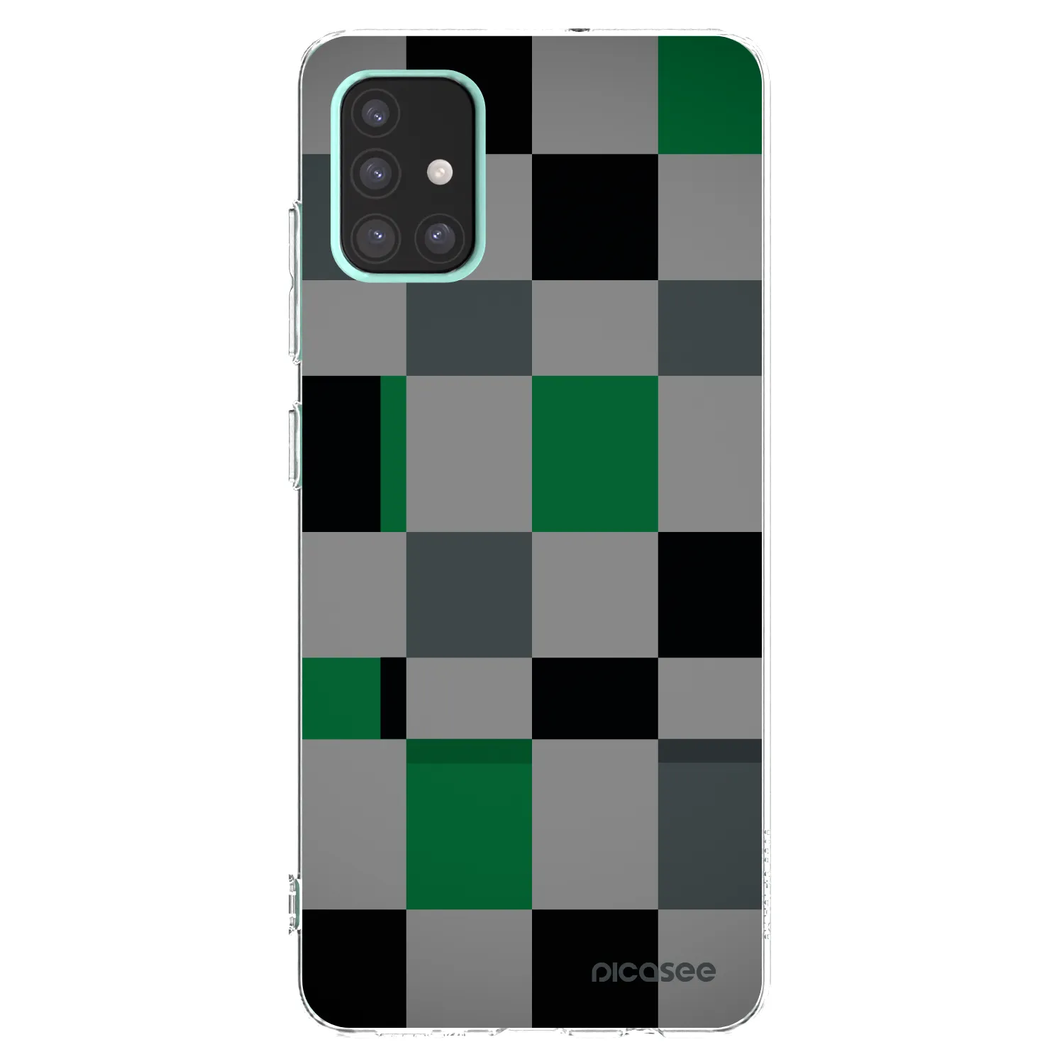 Picasee silikonowe przeźroczyste etui na Samsung Galaxy A51 A515F - Block Grid