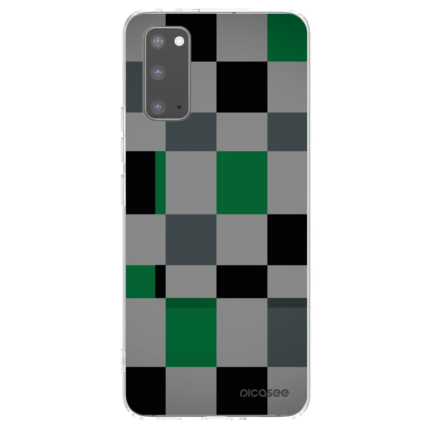 Picasee silikonowe przeźroczyste etui na Samsung Galaxy S20 G980F - Block Grid