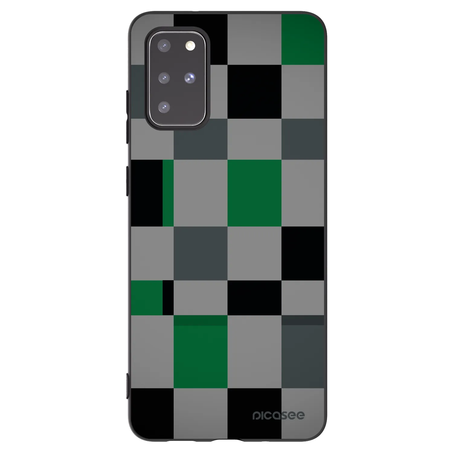 Picasee silikonowe czarne etui na Samsung Galaxy S20+ G985F - Block Grid