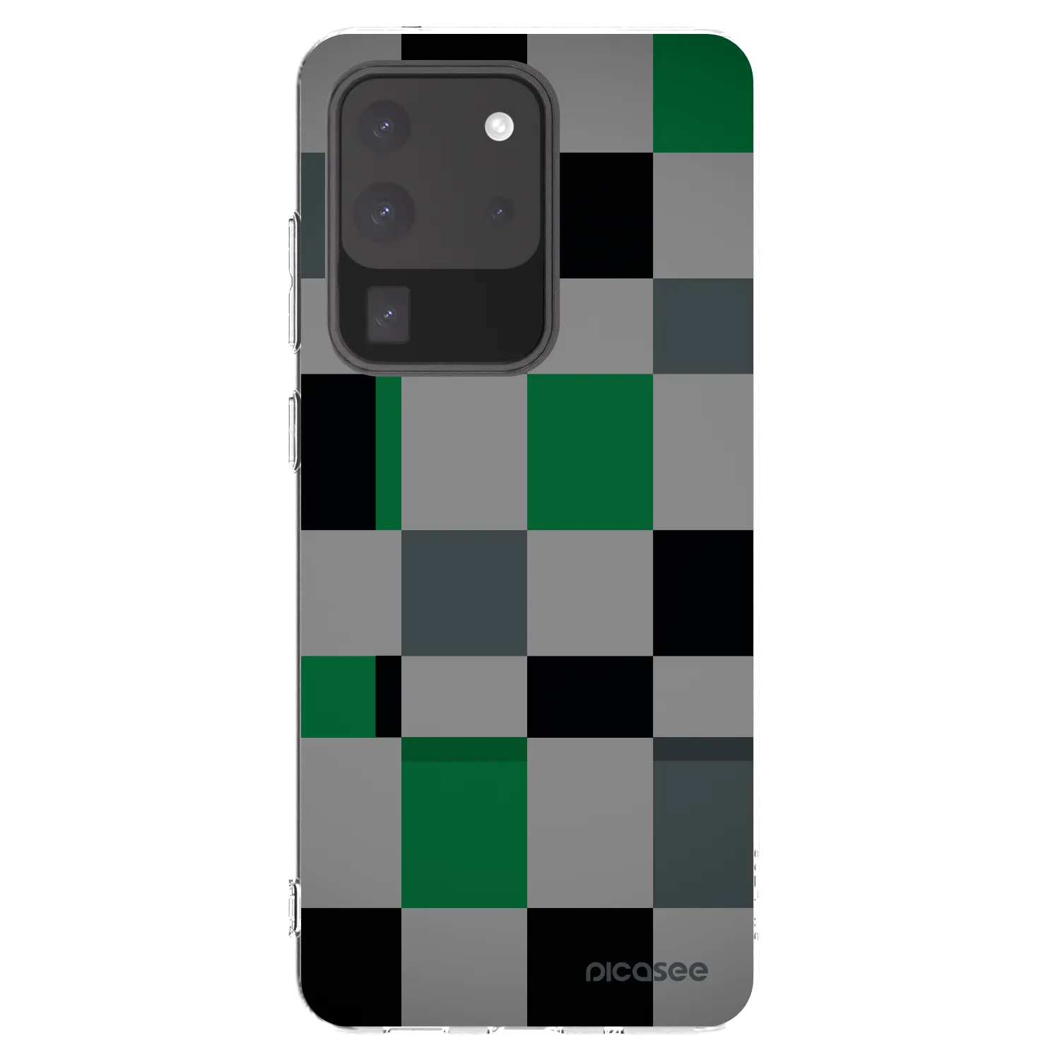 Picasee silikonowe przeźroczyste etui na Samsung Galaxy S20 Ultra 5G G988F - Block Grid