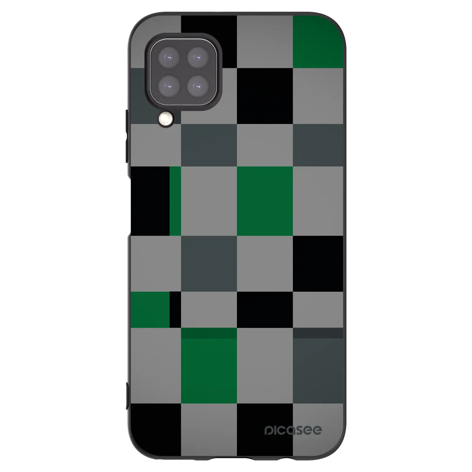 Picasee silikonowe czarne etui na Huawei P40 Lite - Block Grid