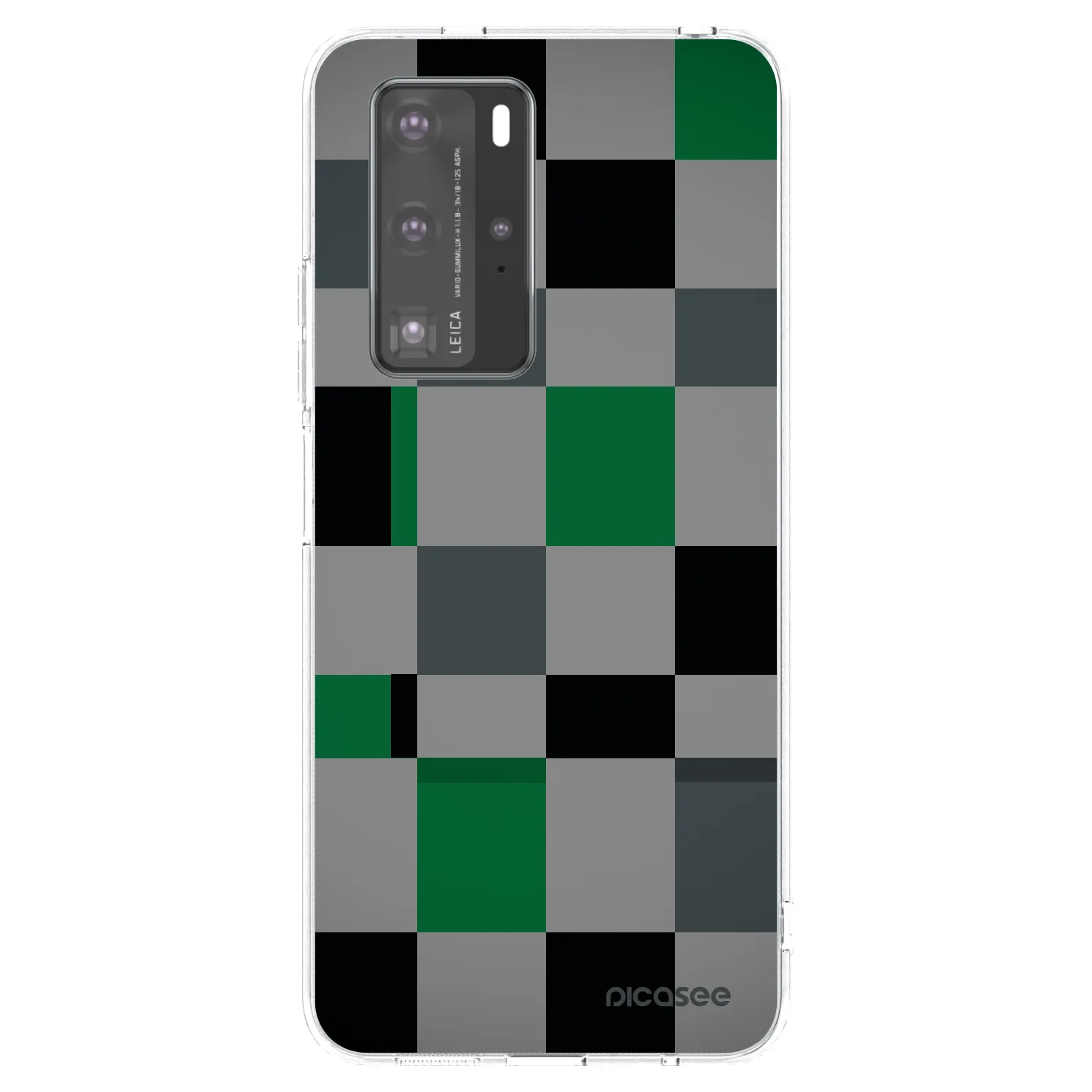 Picasee silikonowe przeźroczyste etui na Huawei P40 Pro - Block Grid