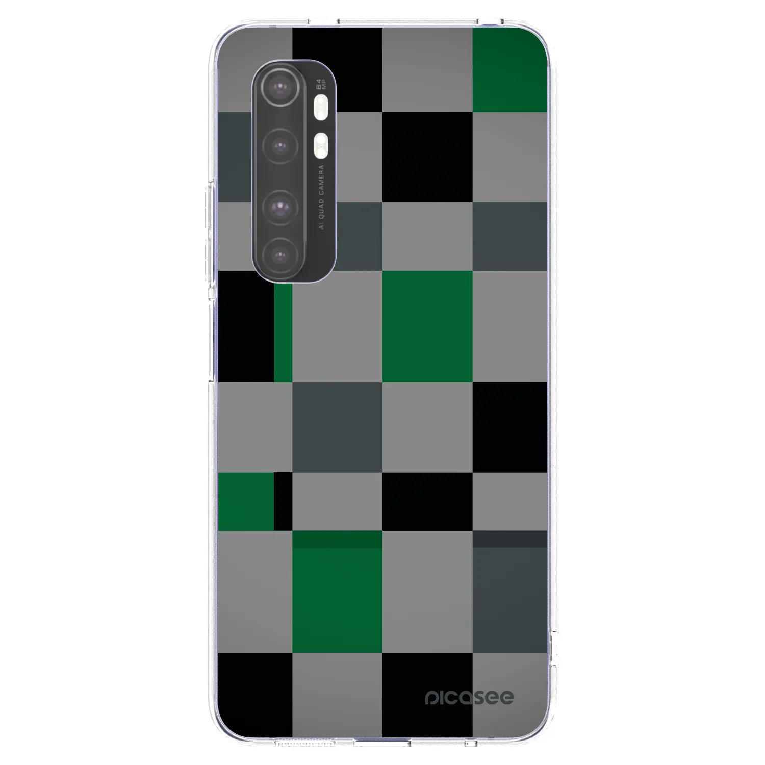 Picasee silikonowe przeźroczyste etui na Xiaomi Mi Note 10 Lite - Block Grid