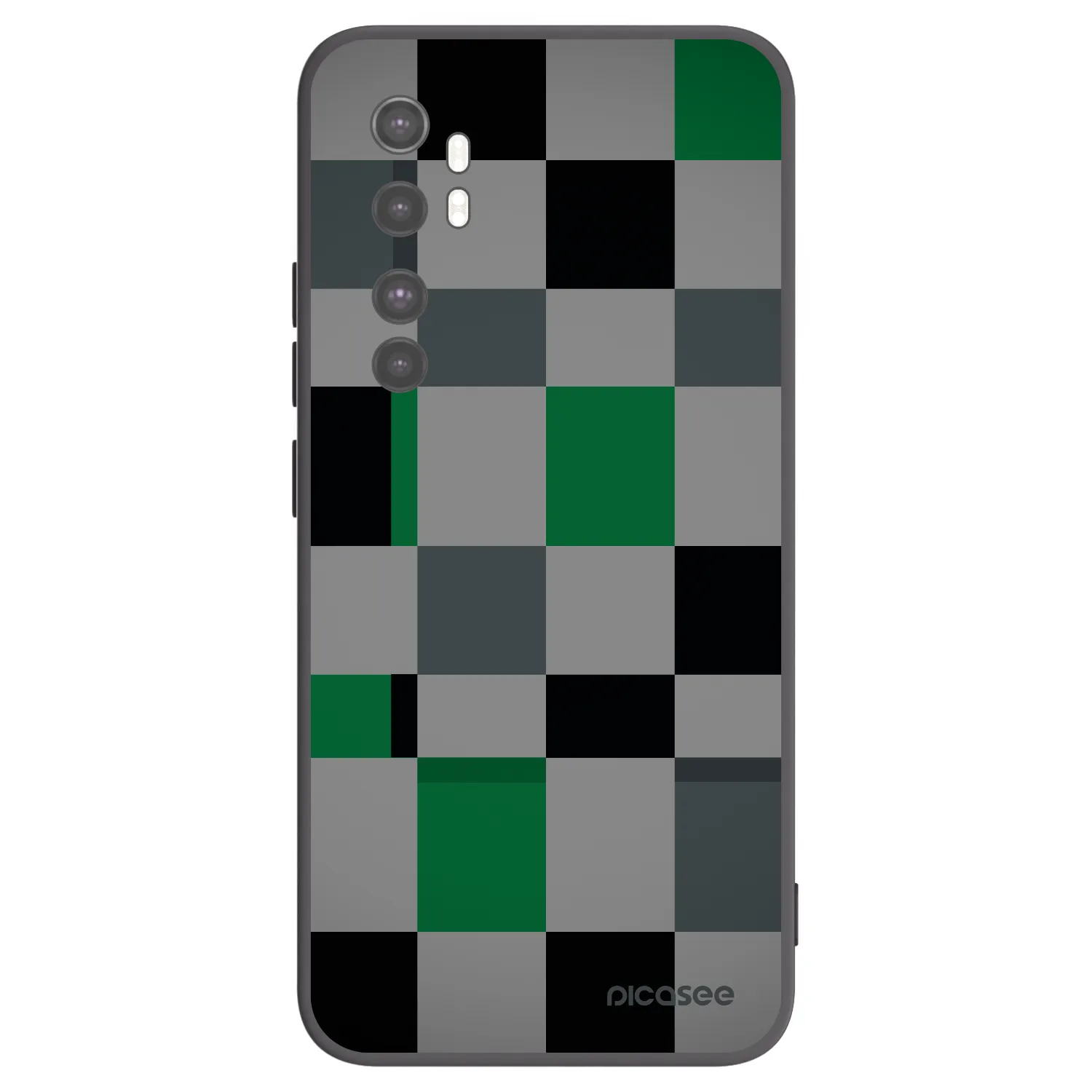 Picasee silikonowe czarne etui na Xiaomi Mi Note 10 Lite - Block Grid