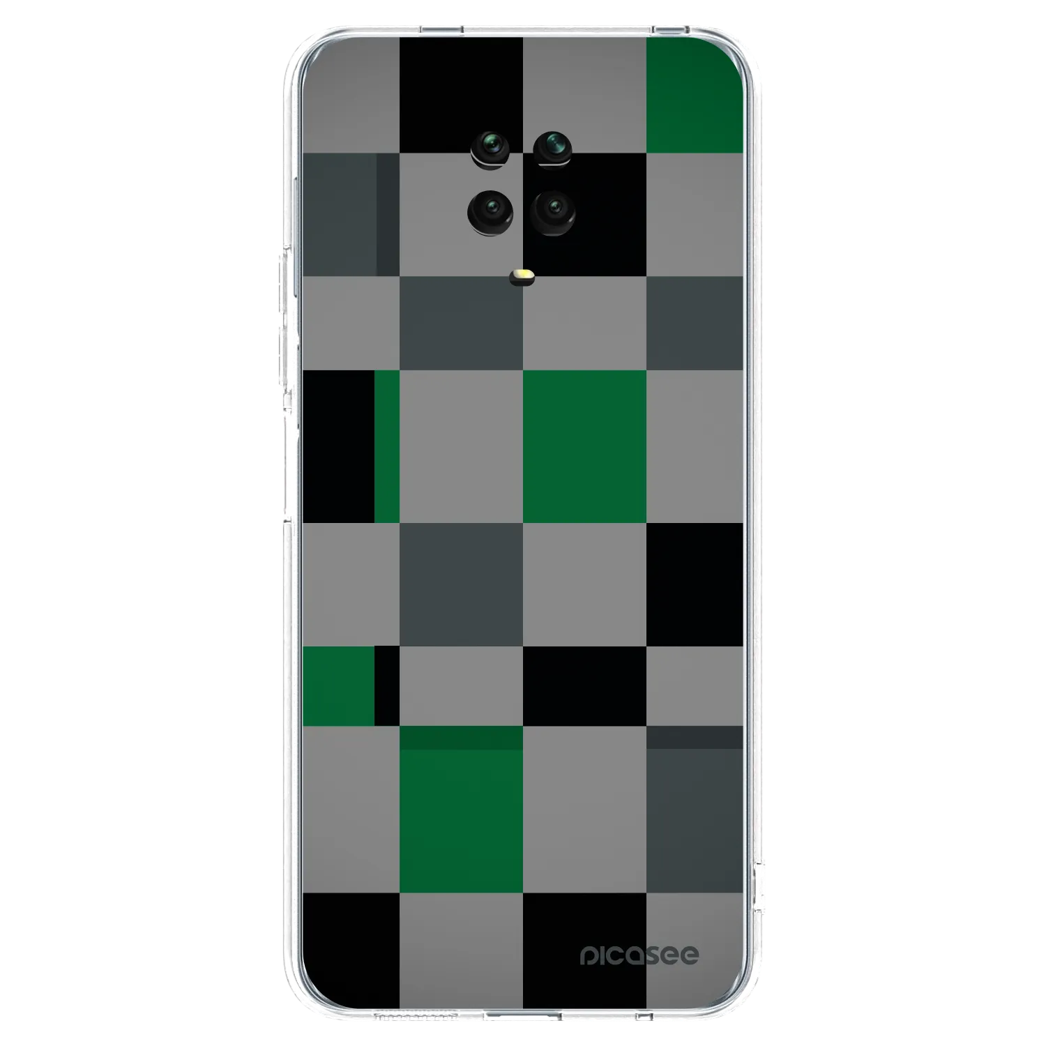 Picasee silikonowe przeźroczyste etui na Xiaomi Redmi Note 9S - Block Grid