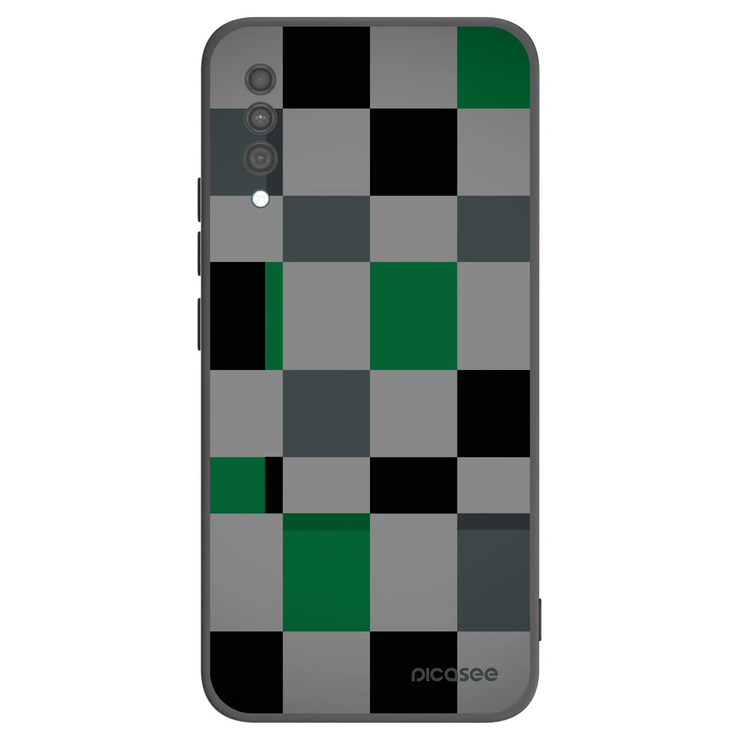 Picasee silikonowe czarne etui na Samsung Galaxy A30s A307F - Block Grid