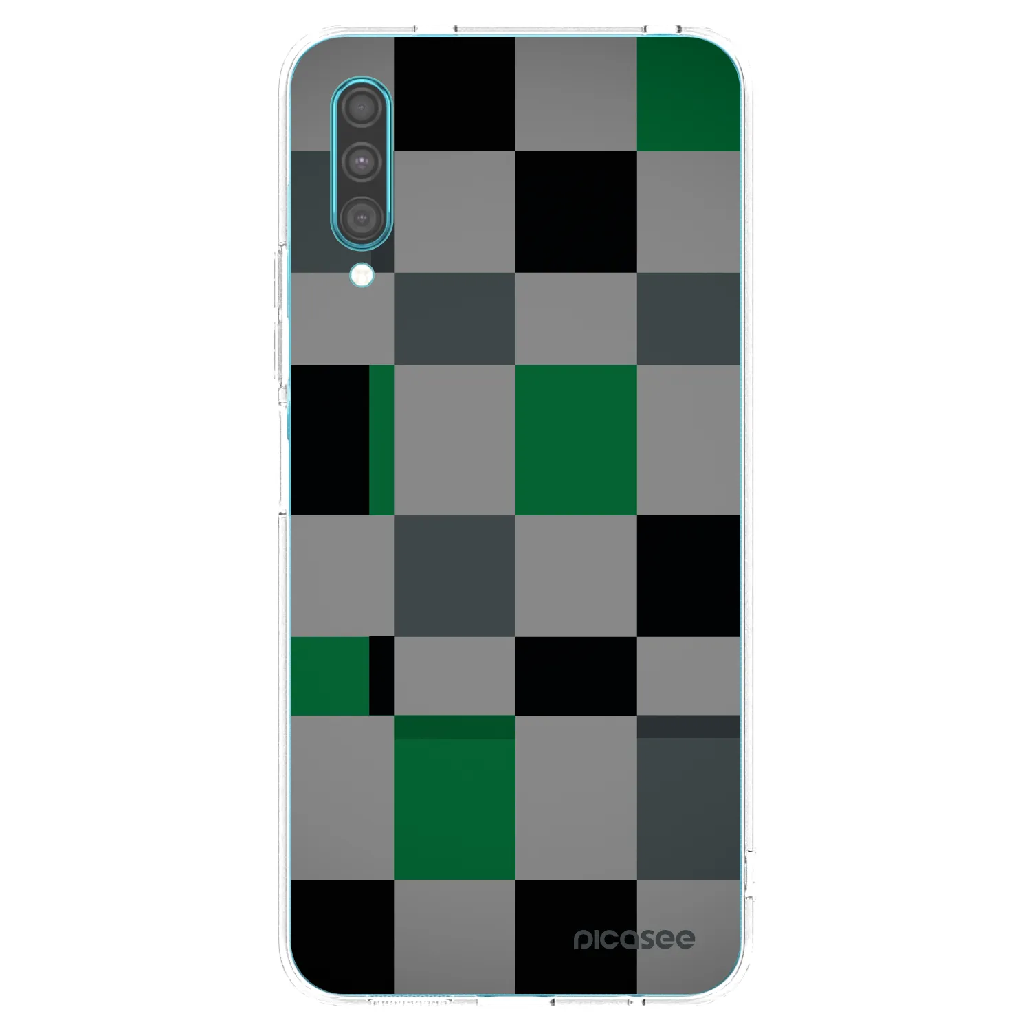 Picasee silikonowe przeźroczyste etui na Samsung Galaxy A30s A307F - Block Grid