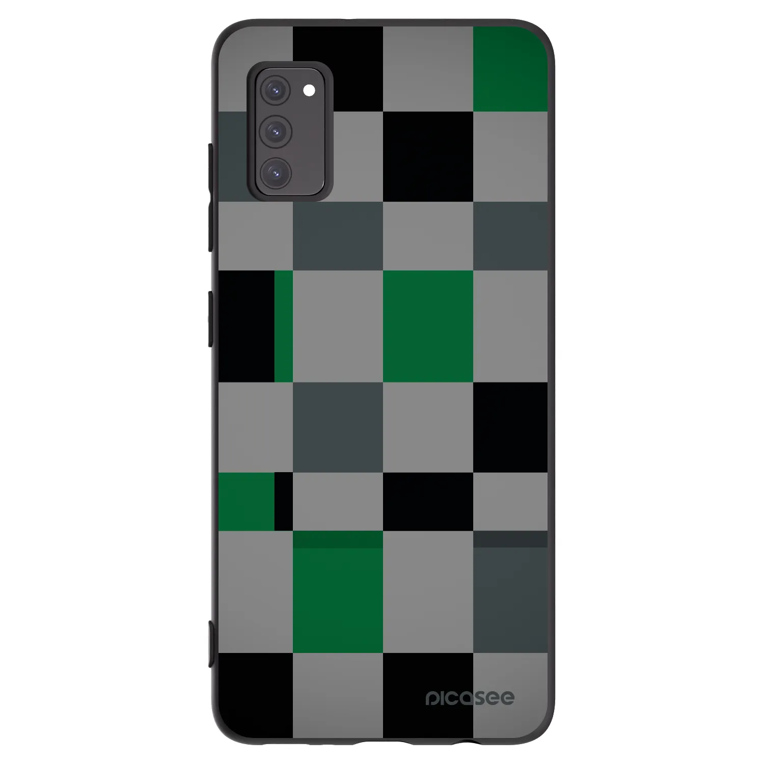 Picasee silikonowe czarne etui na Samsung Galaxy A41 A415F - Block Grid