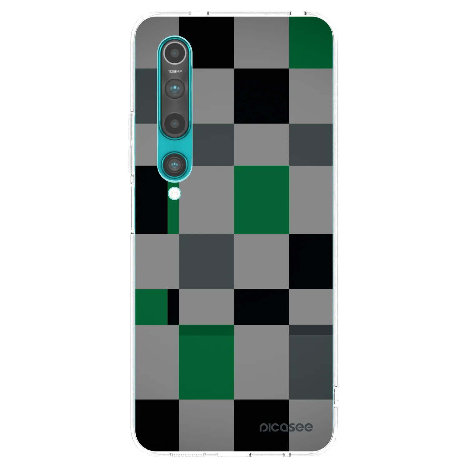 Picasee silikonowe przeźroczyste etui na Xiaomi Mi 10 - Block Grid