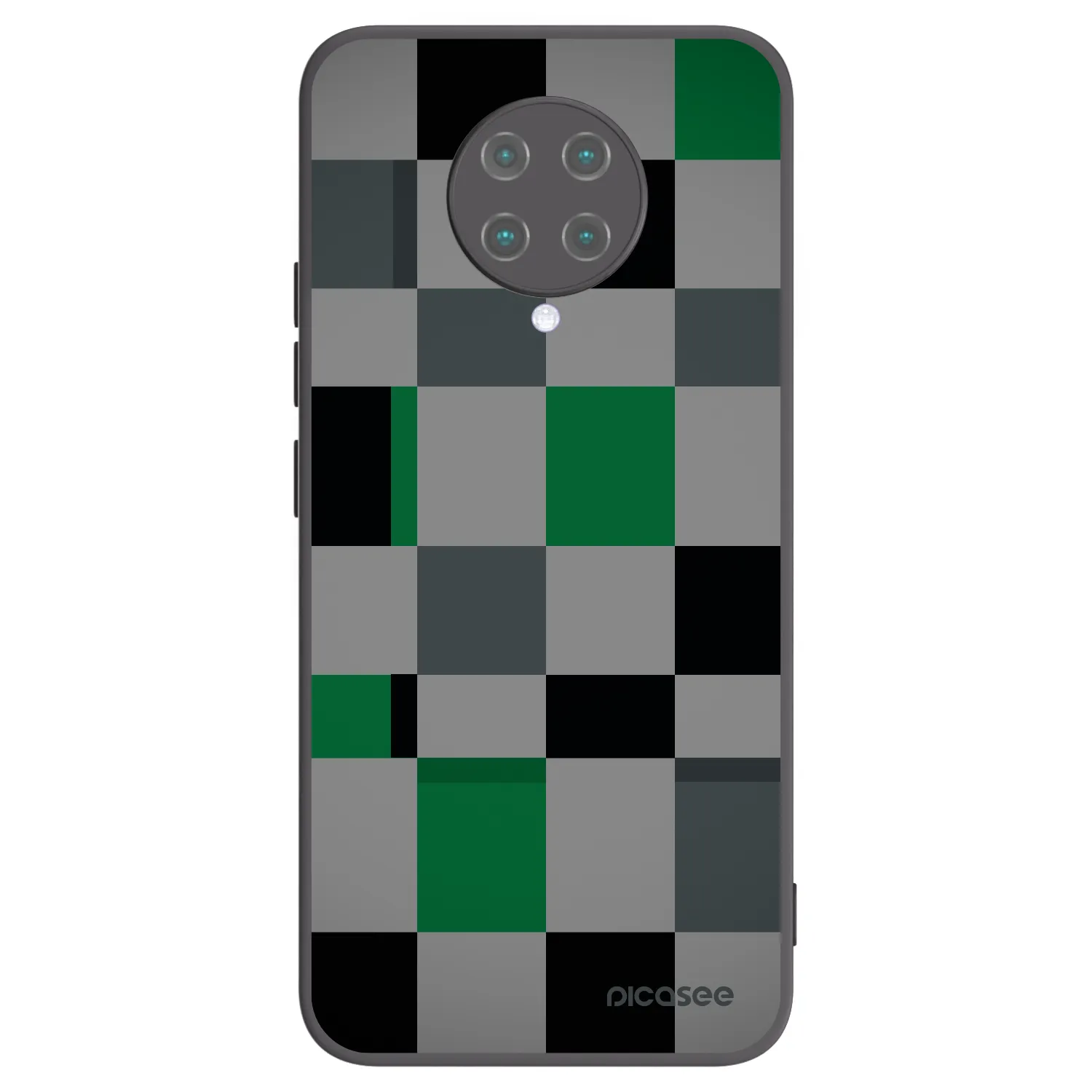 Picasee silikonowe czarne etui na Xiaomi Poco F2 Pro - Block Grid
