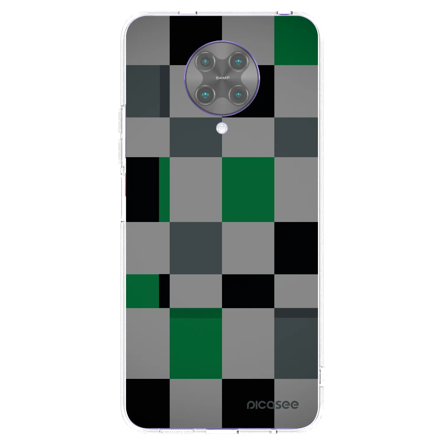 Picasee silikonowe przeźroczyste etui na Xiaomi Poco F2 Pro - Block Grid