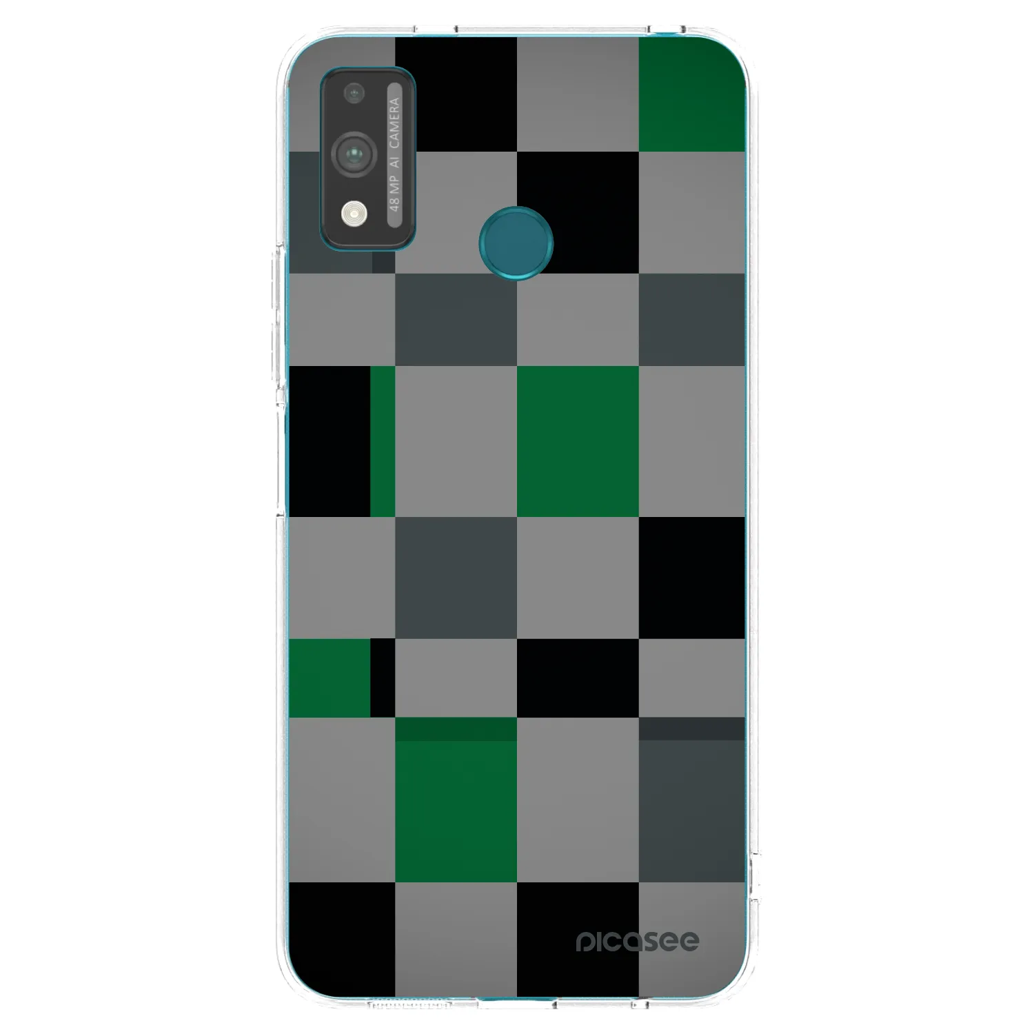 Picasee silikonowe przeźroczyste etui na Honor 9X Lite - Block Grid