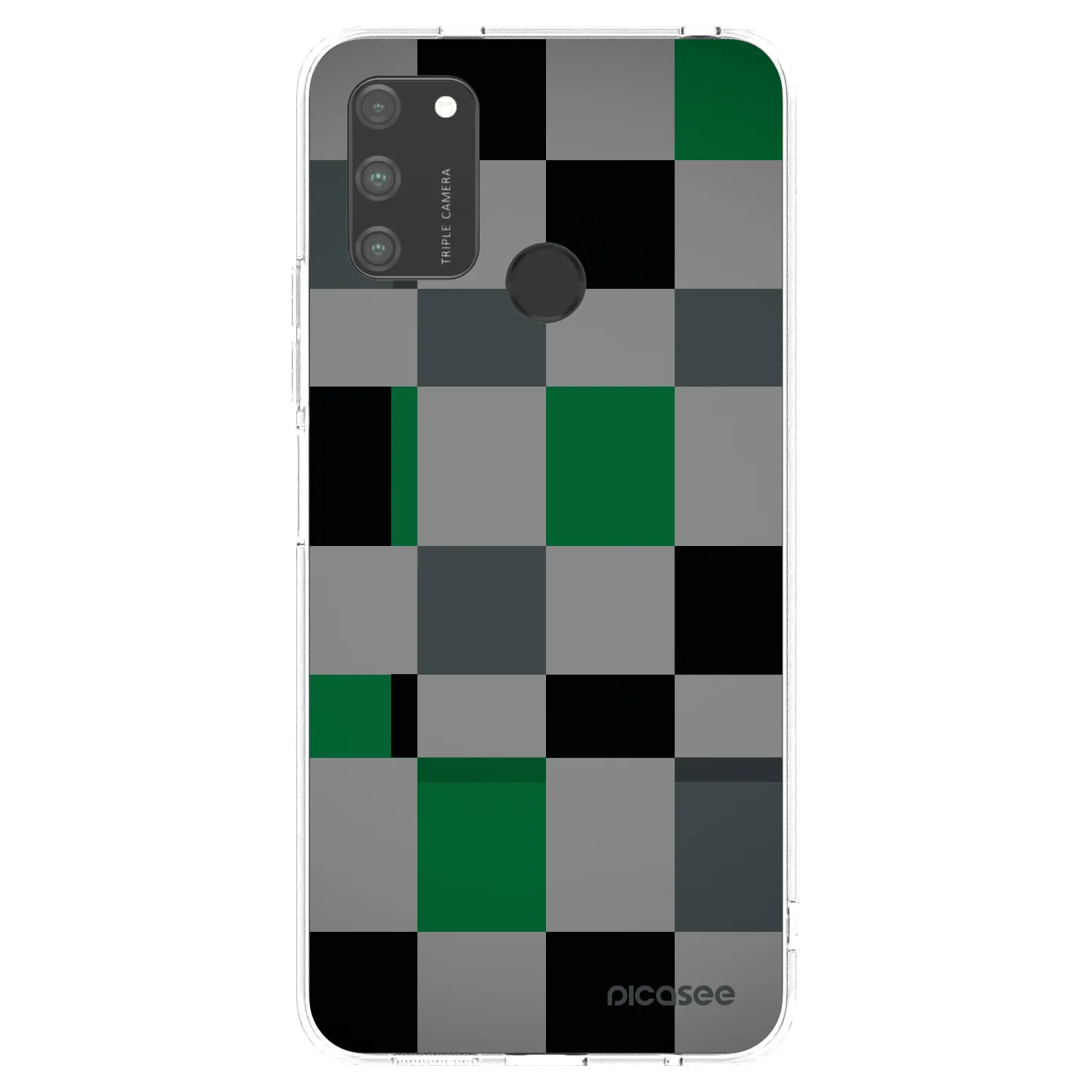 Picasee silikonowe przeźroczyste etui na Honor 9A - Block Grid