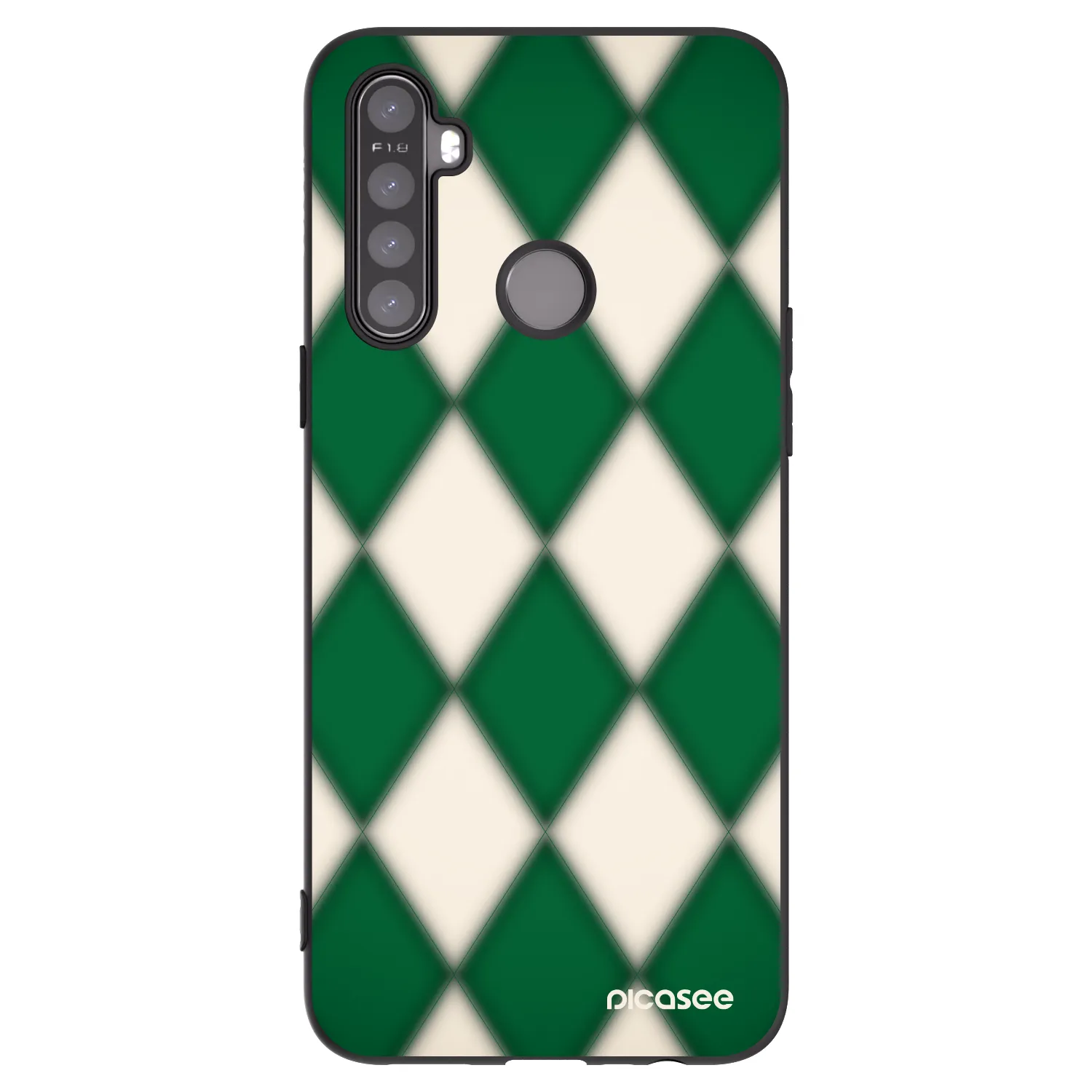 Picasee silikonowe czarne etui na Realme 5 - Emerald Diamond
