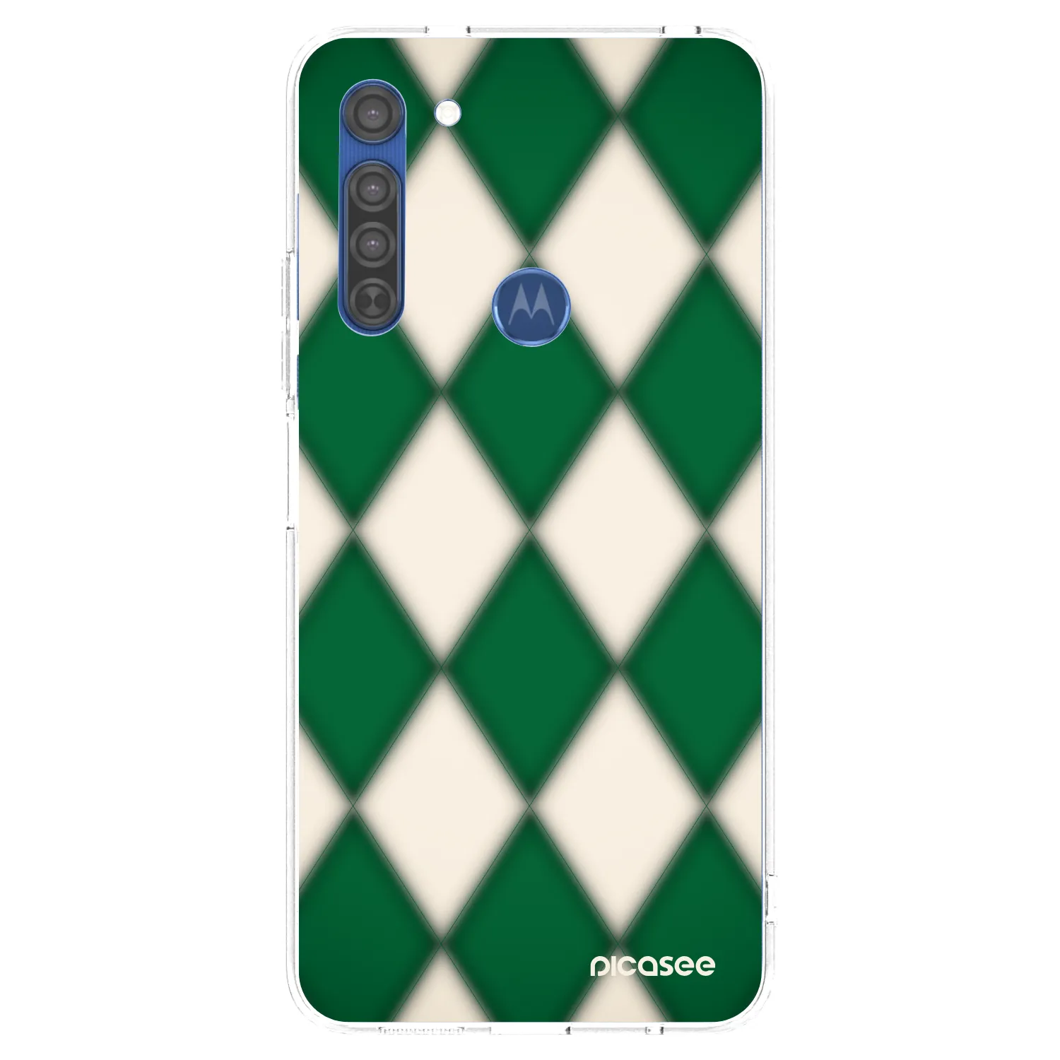 Picasee silikonowe przeźroczyste etui na Motorola Moto G8 - Emerald Diamond