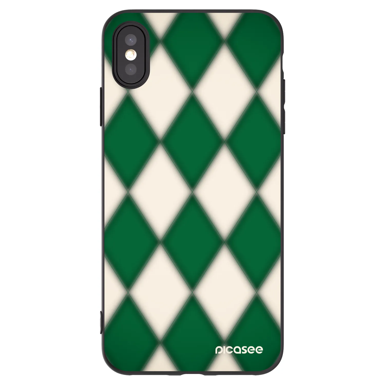 Picasee silikonowe czarne etui na Apple iPhone XS Max - Emerald Diamond
