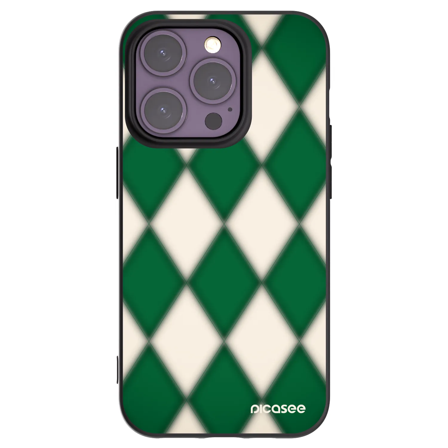 Picasee silikonowe czarne etui na Apple iPhone 14 Pro - Emerald Diamond