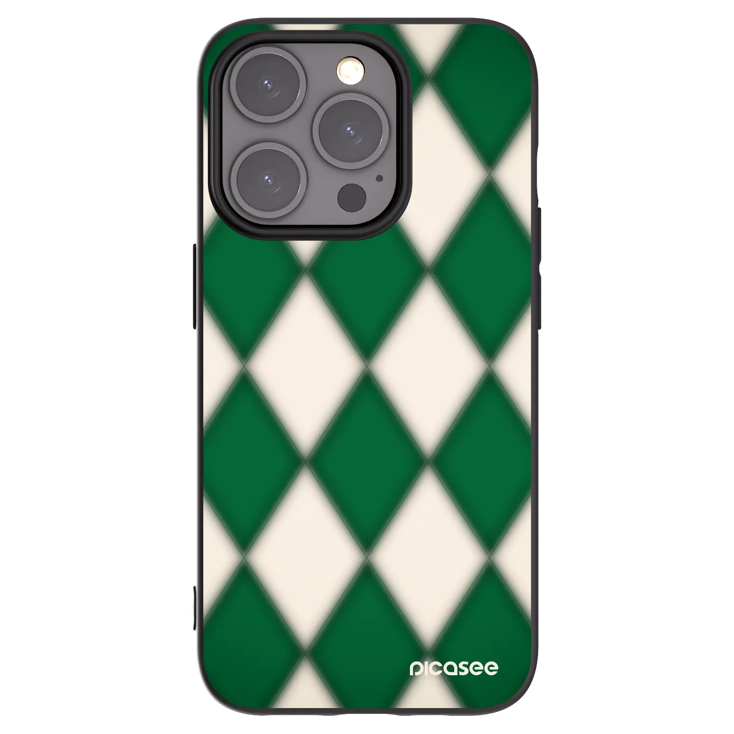 Picasee silikonowe czarne etui na Apple iPhone 15 Pro - Emerald Diamond