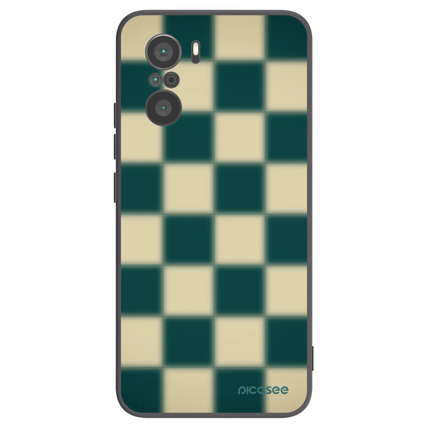 Picasee silikonowe czarne etui na Xiaomi Poco F3 - Shadow Chess