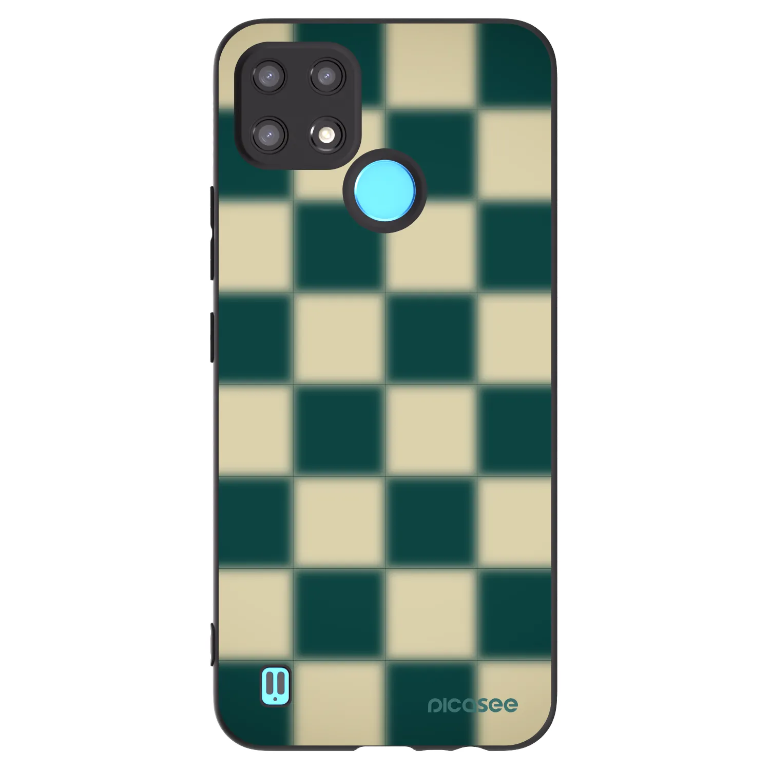 Picasee silikonowe czarne etui na Realme C21 - Shadow Chess