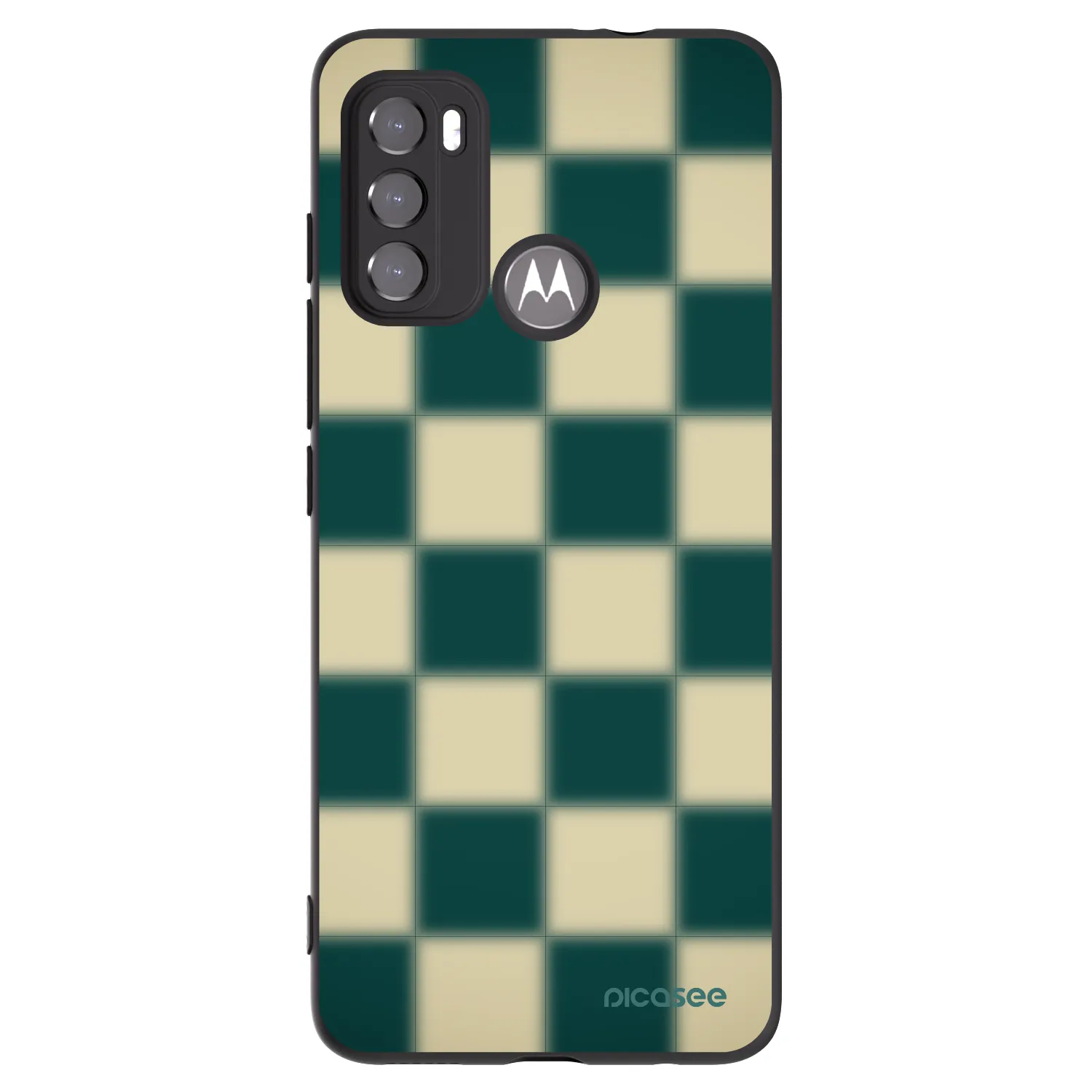 Picasee silikonowe czarne etui na Motorola Moto G60 - Shadow Chess