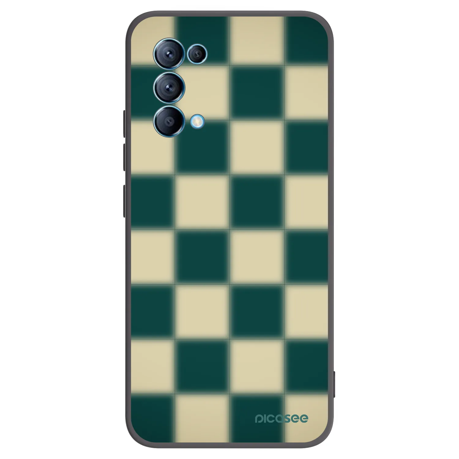 Picasee silikonowe czarne etui na OPPO A16s - Shadow Chess
