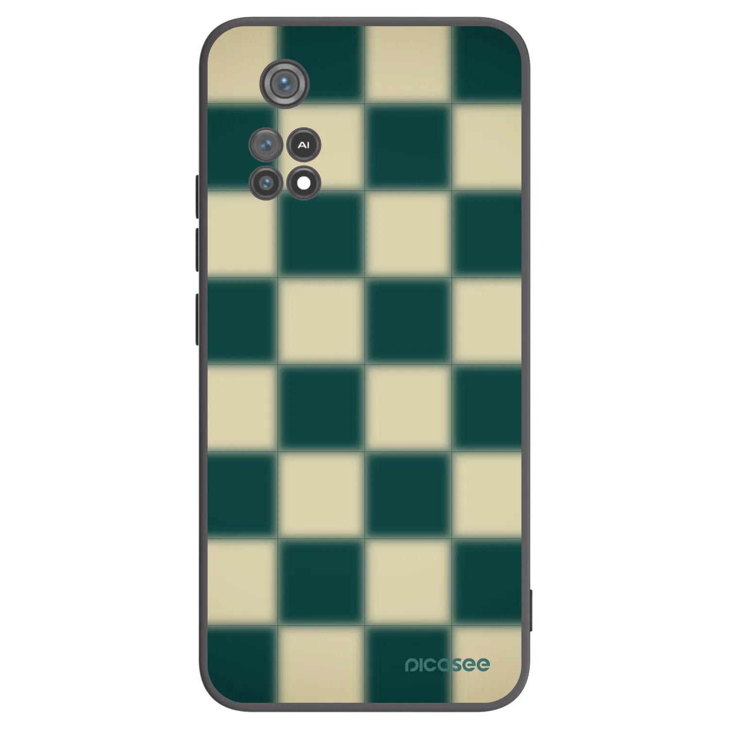 Picasee silikonowe czarne etui na Xiaomi Poco M4 Pro - Shadow Chess