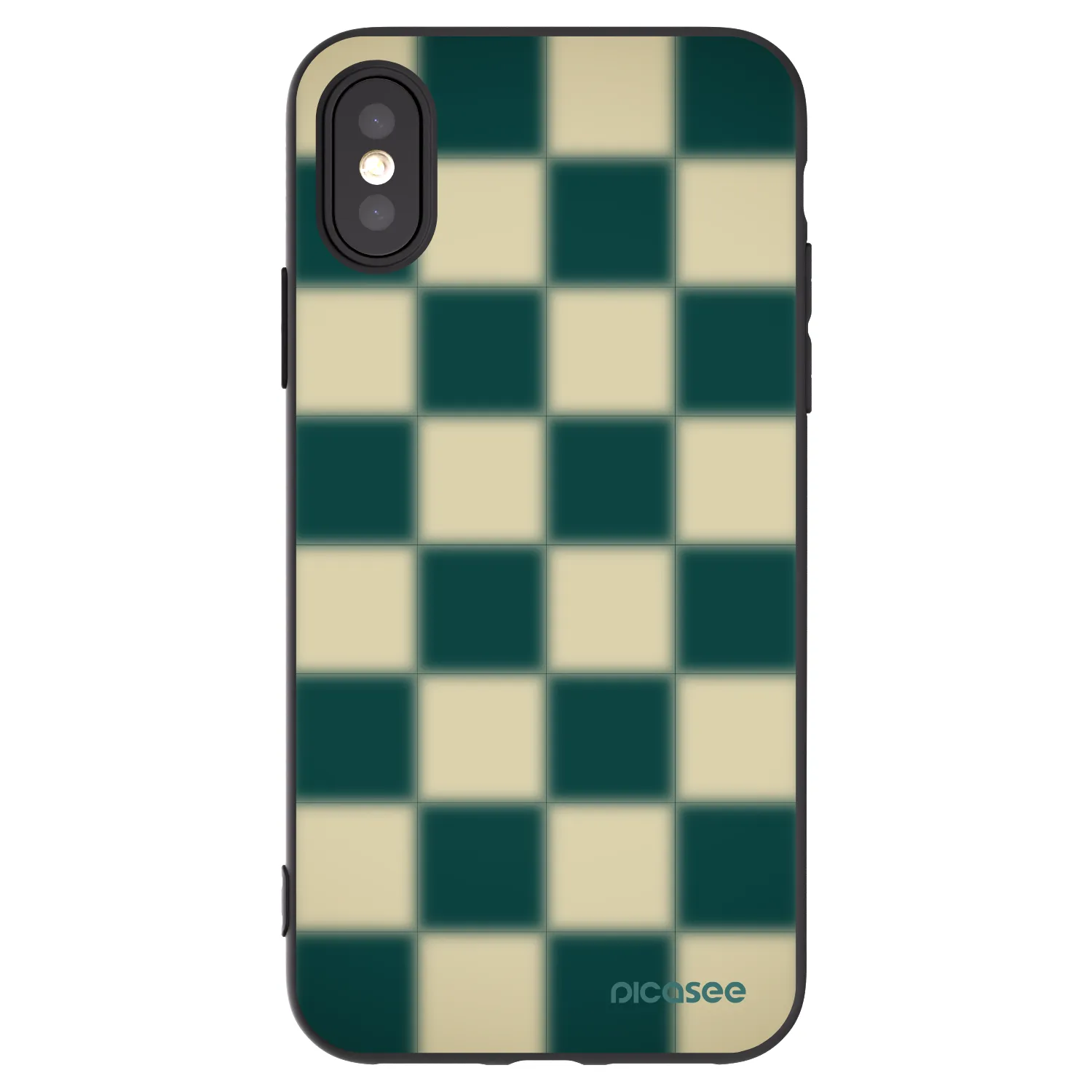 Picasee silikonowe czarne etui na Apple iPhone X/XS - Shadow Chess