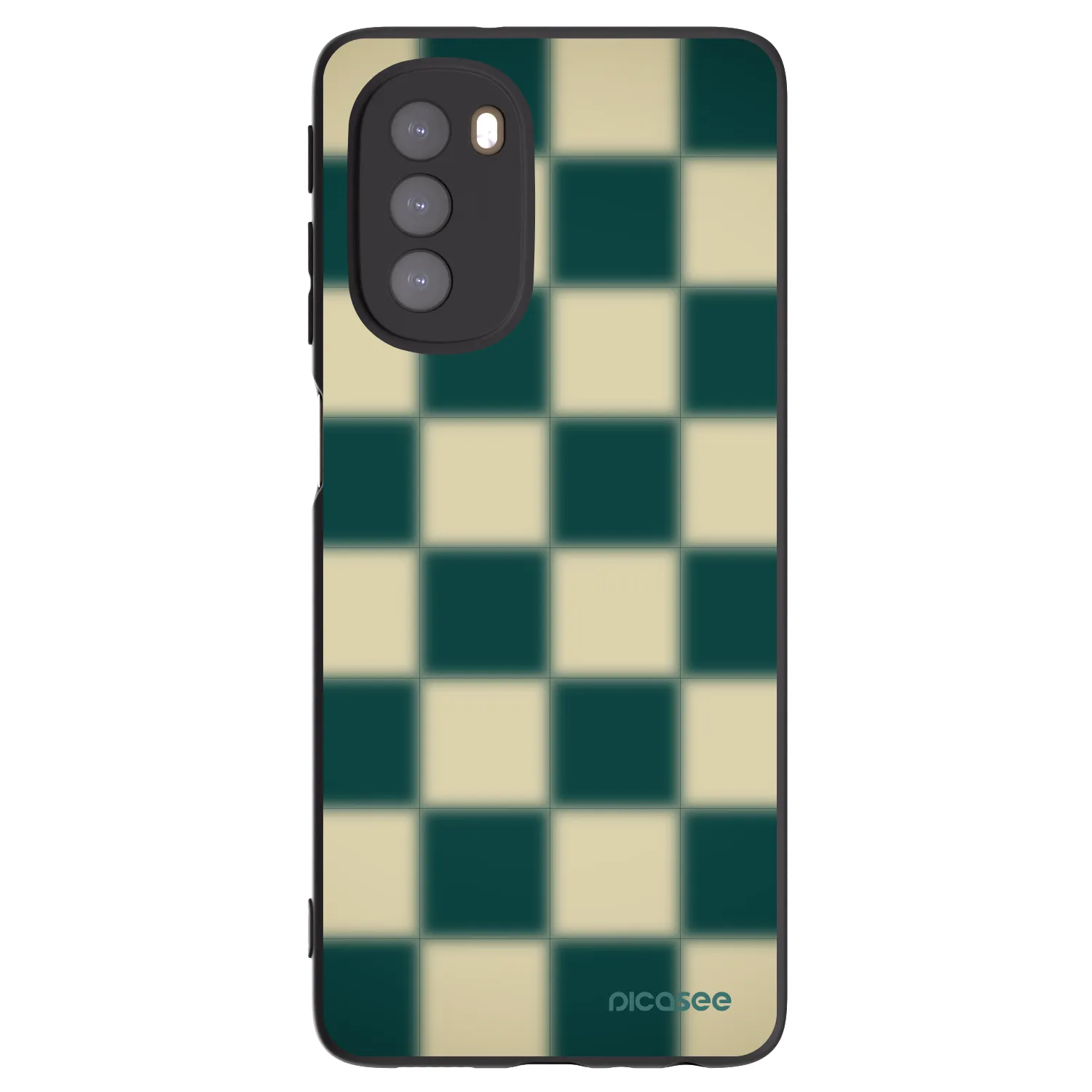 Picasee silikonowe czarne etui na Motorola Moto G51 - Shadow Chess