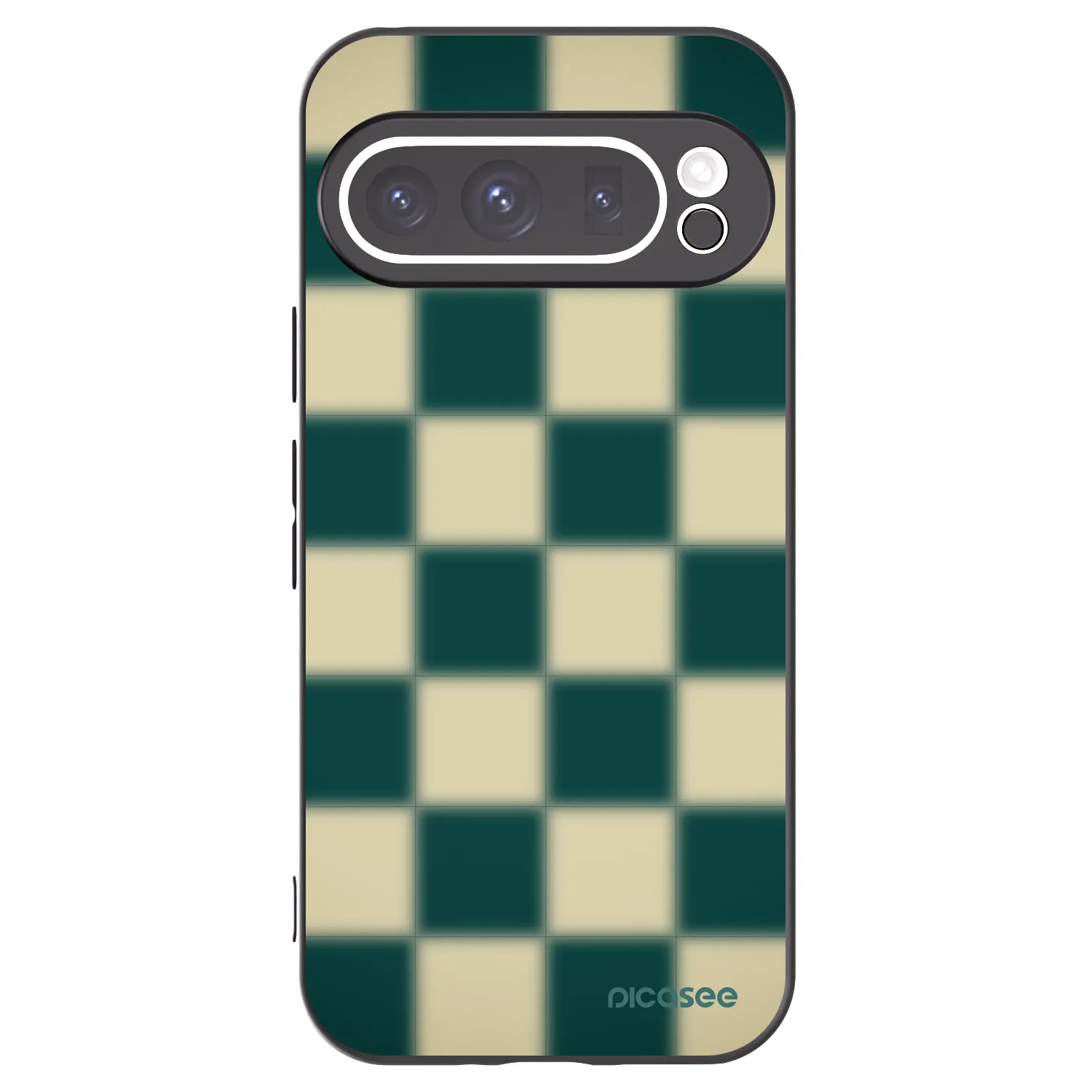 Picasee silikonowe czarne etui na Google Pixel 9 Pro - Shadow Chess