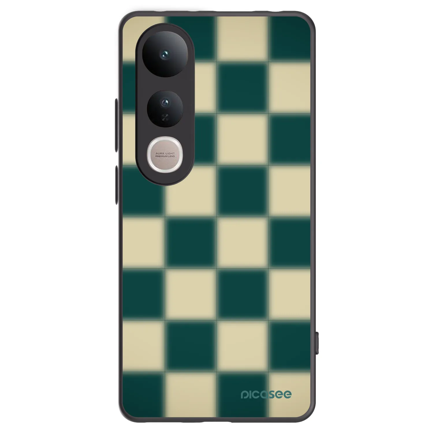 Picasee silikonowe czarne etui na Vivo V50 Lite 5G - Shadow Chess