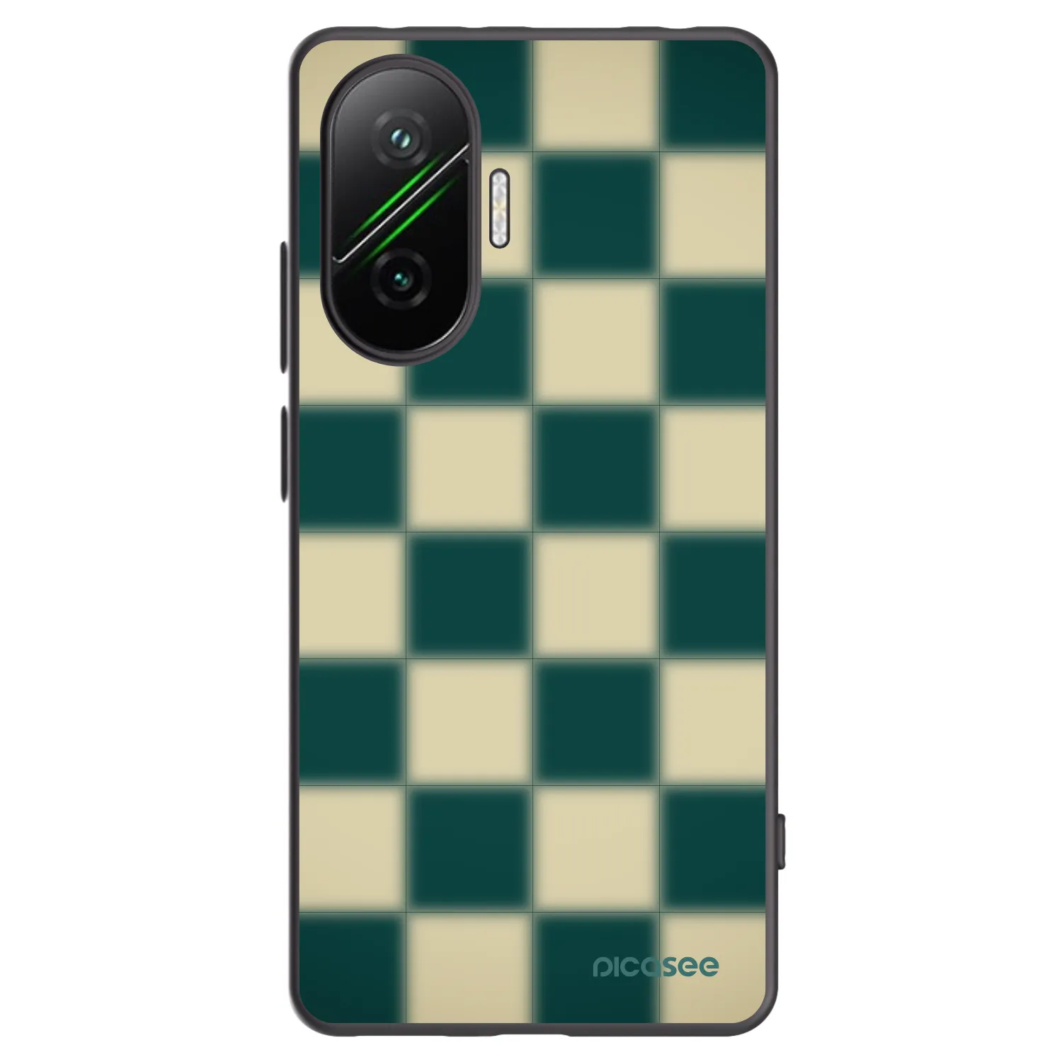 Picasee silikonowe czarne etui na Xiaomi Poco F7 Pro 5G - Shadow Chess