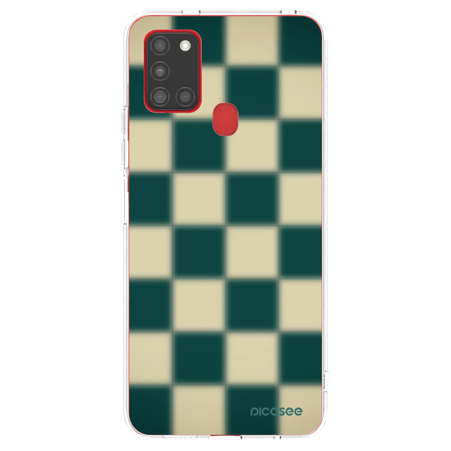 Picasee silikonowe przeźroczyste etui na Samsung Galaxy A21s - Shadow Chess
