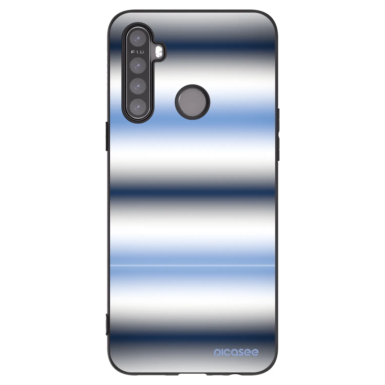 Picasee silikonowe czarne etui na Realme 5 - Static Lines