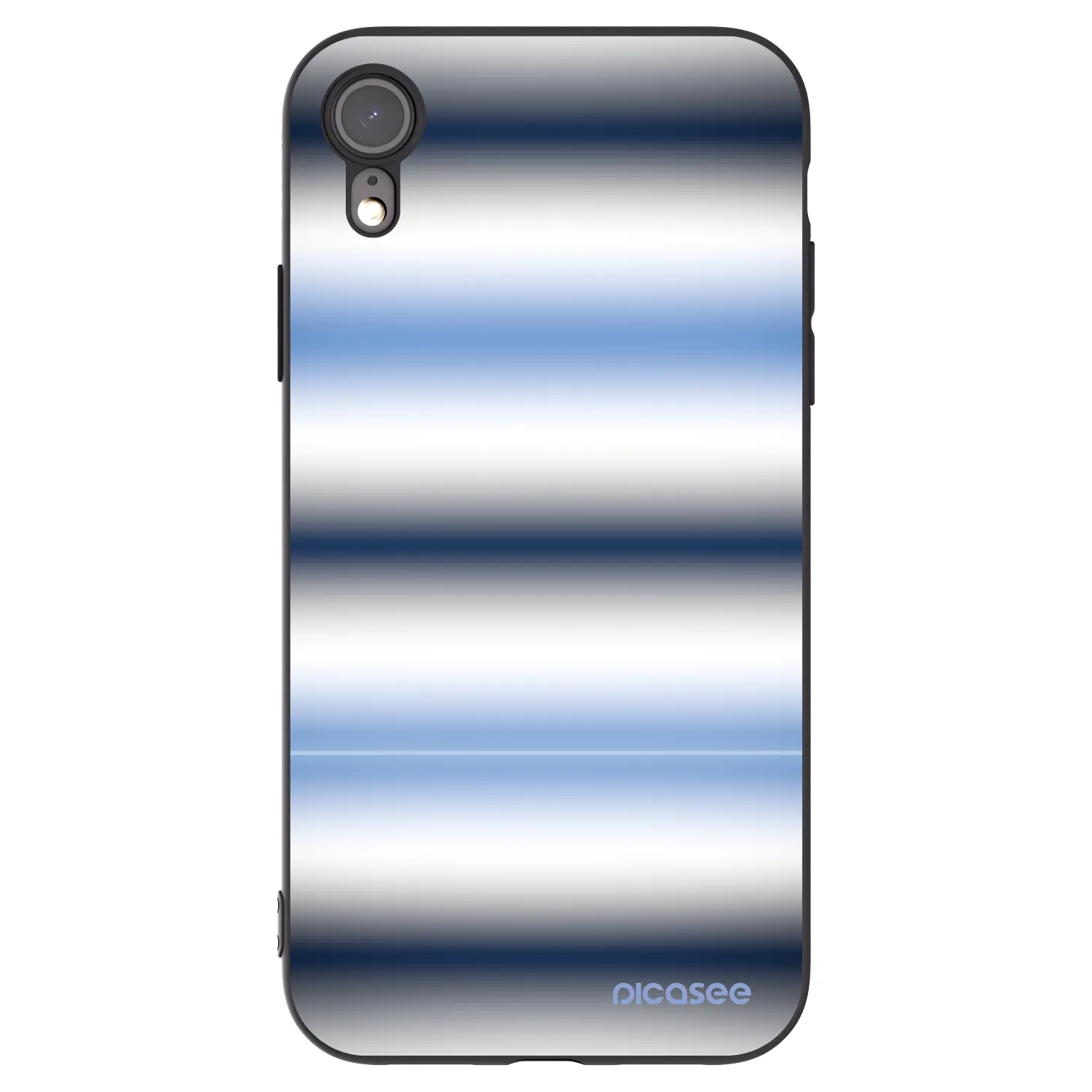 Picasee silikonowe czarne etui na Apple iPhone XR - Static Lines