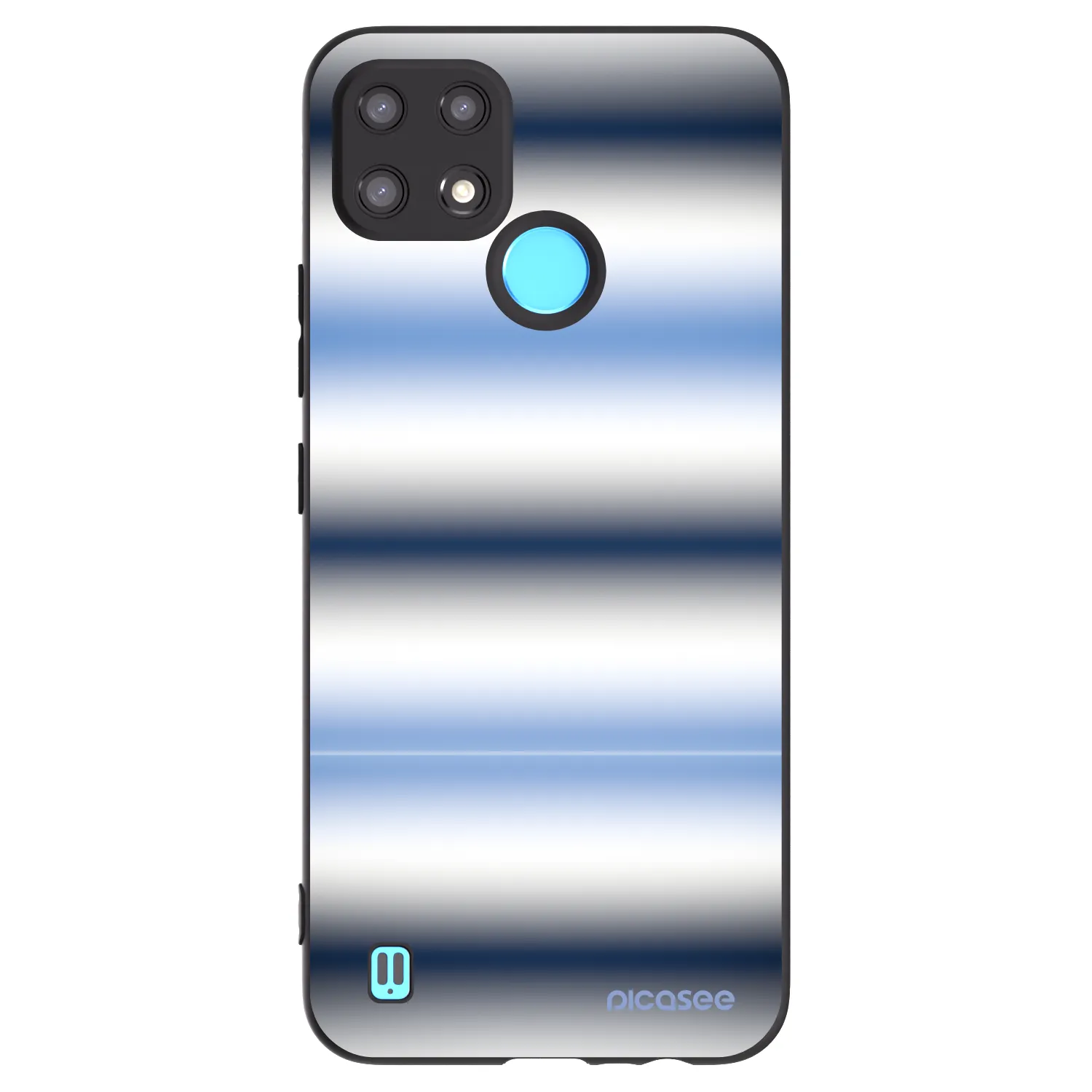 Picasee silikonowe czarne etui na Realme C21 - Static Lines