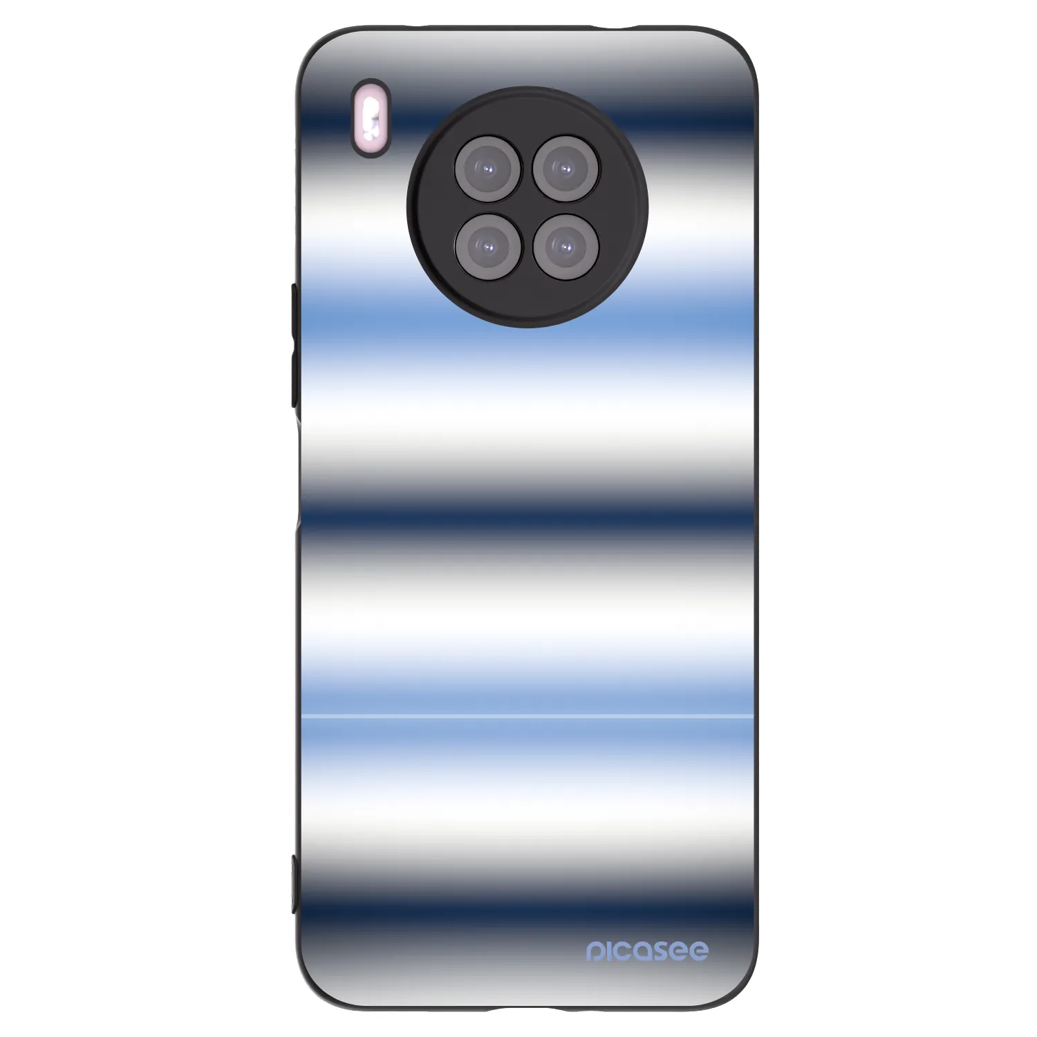 Picasee silikonowe czarne etui na Huawei Nova 8i - Static Lines
