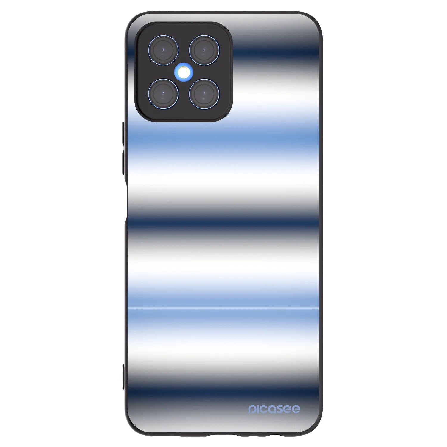 Picasee silikonowe czarne etui na Honor X8 4G - Static Lines