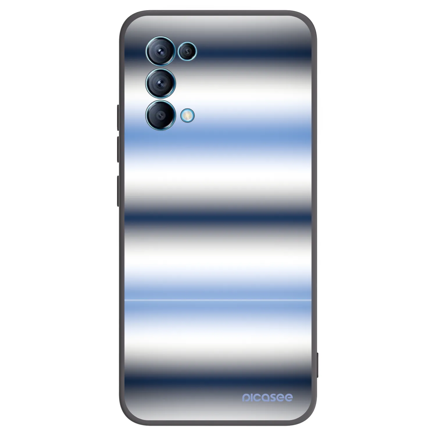 Picasee silikonowe czarne etui na OPPO A16s - Static Lines